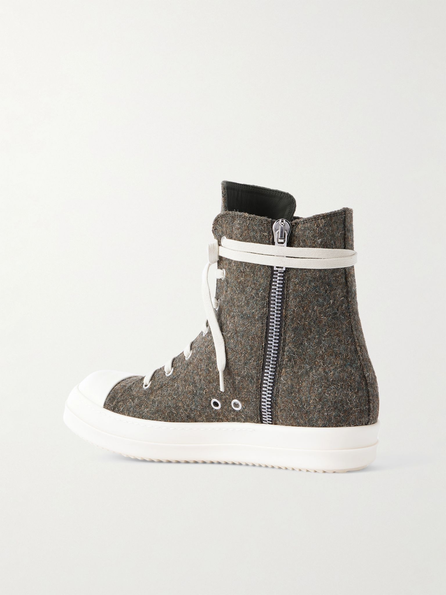 Rugged Wool High-Top Sneakers Green - 4