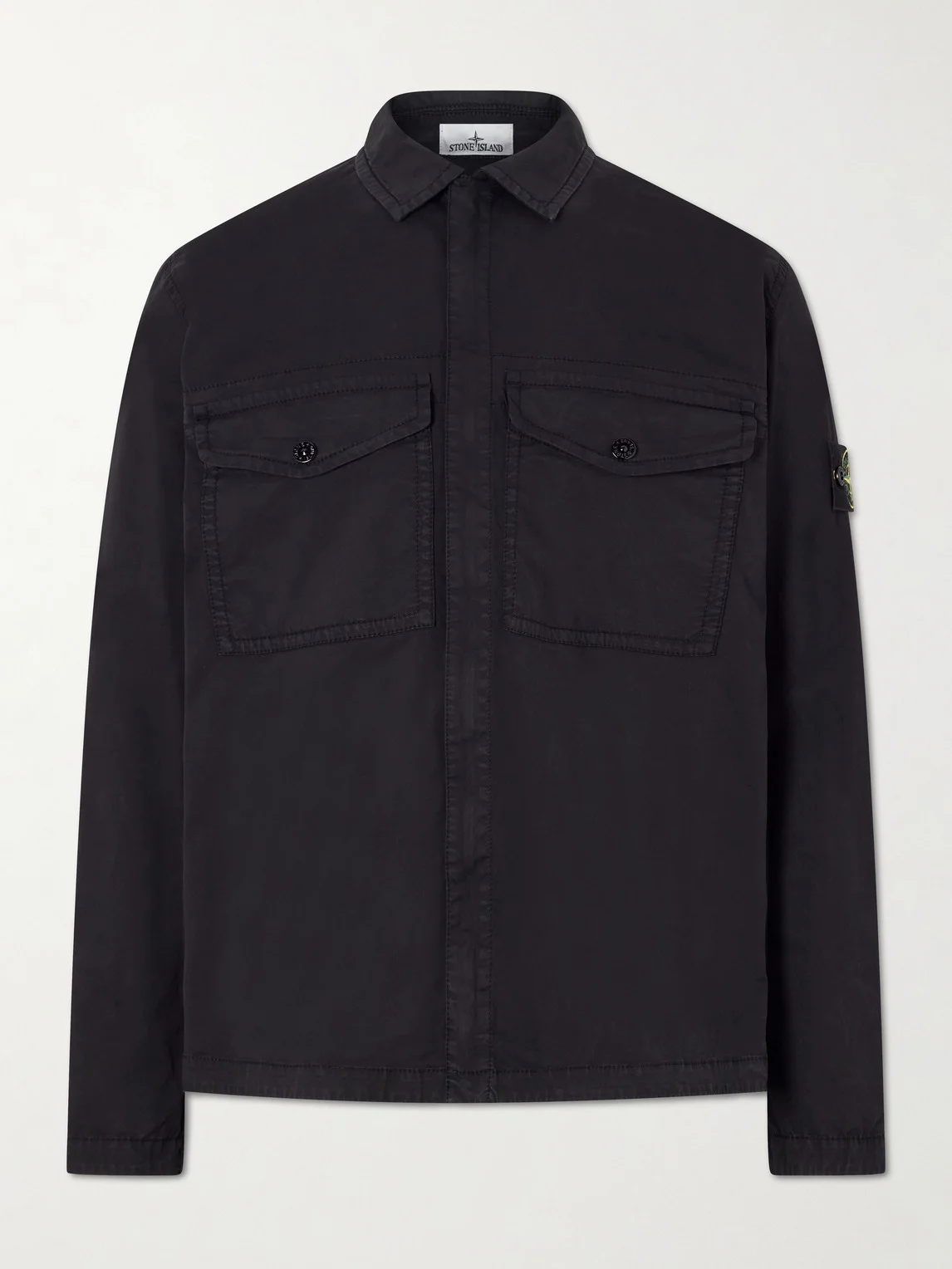 Garment-Dyed Cotton-Blend Twill Overshirt - 1