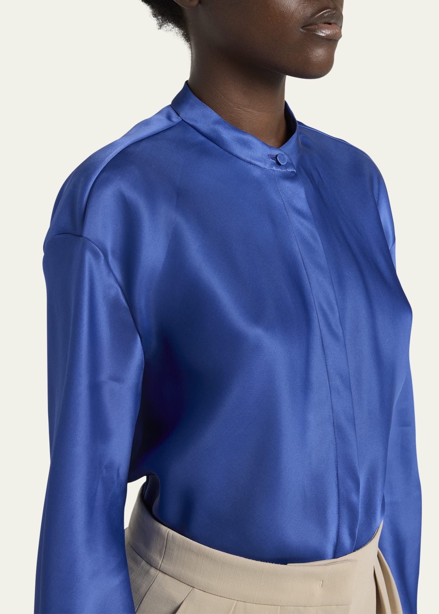 Triple Silk Button-Down Blouse - 5