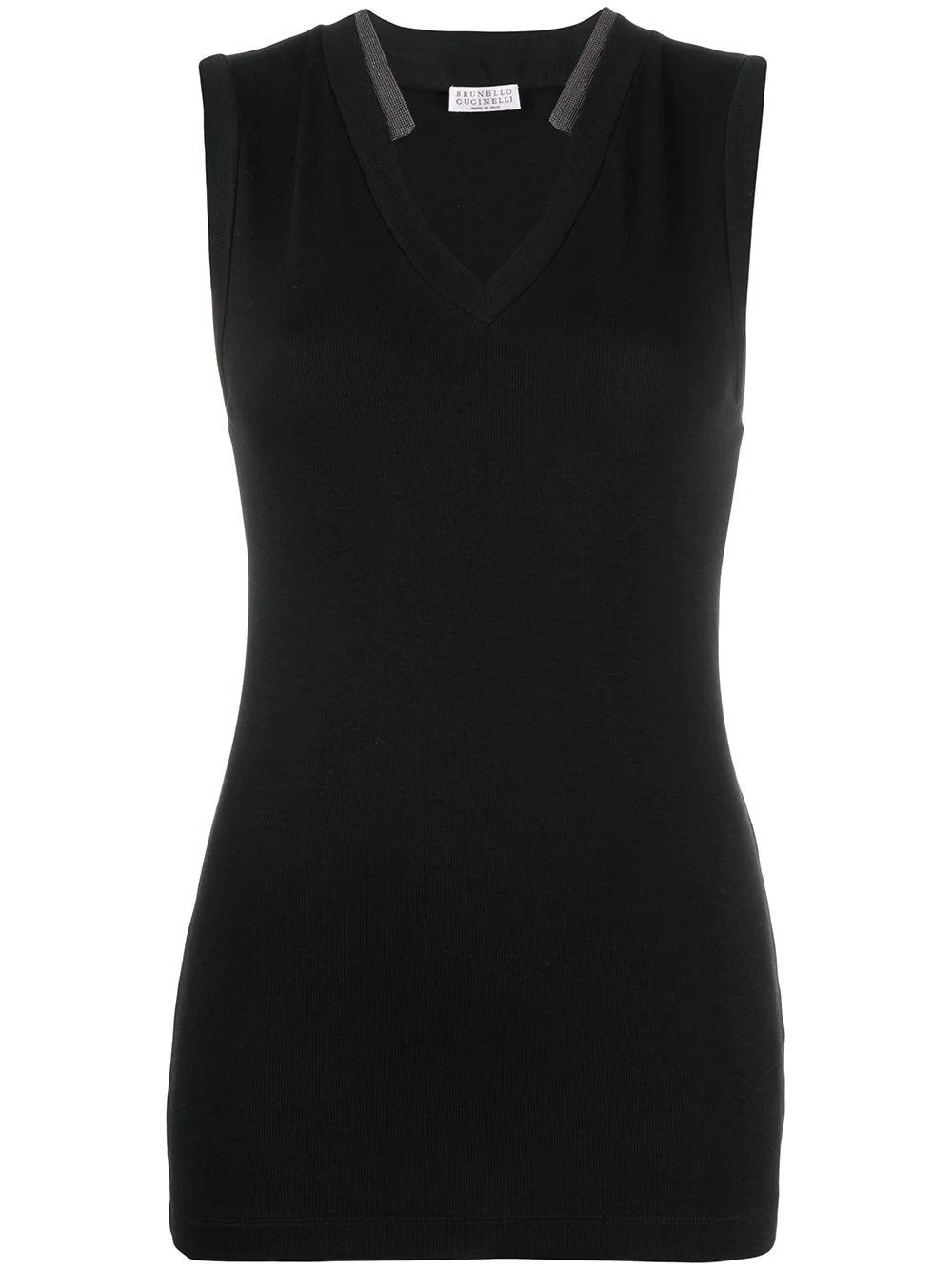 sleeveless fitted top - 1