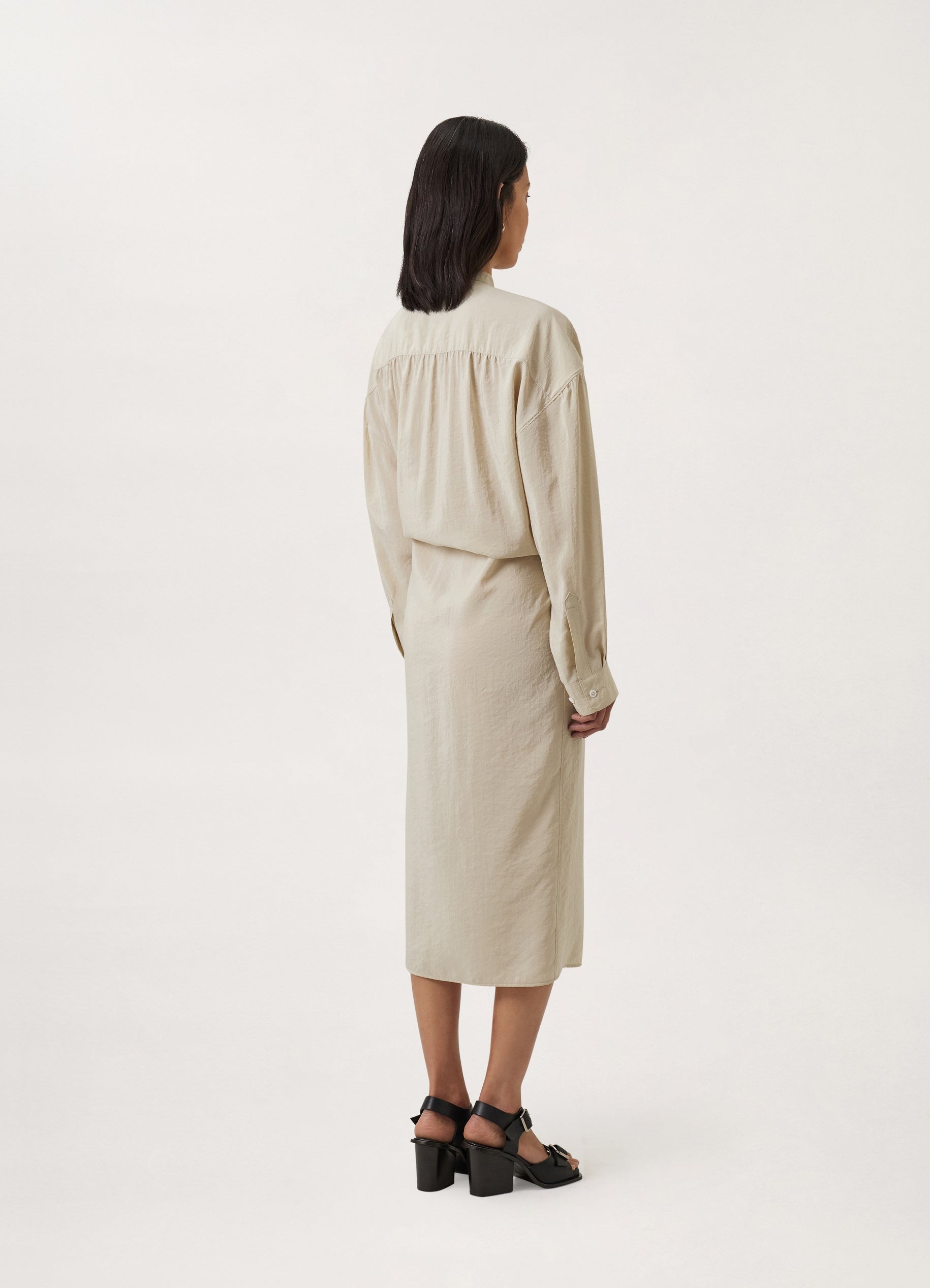 OFFICER COLLAR TWISTED DRESS
DRY SILK - 4