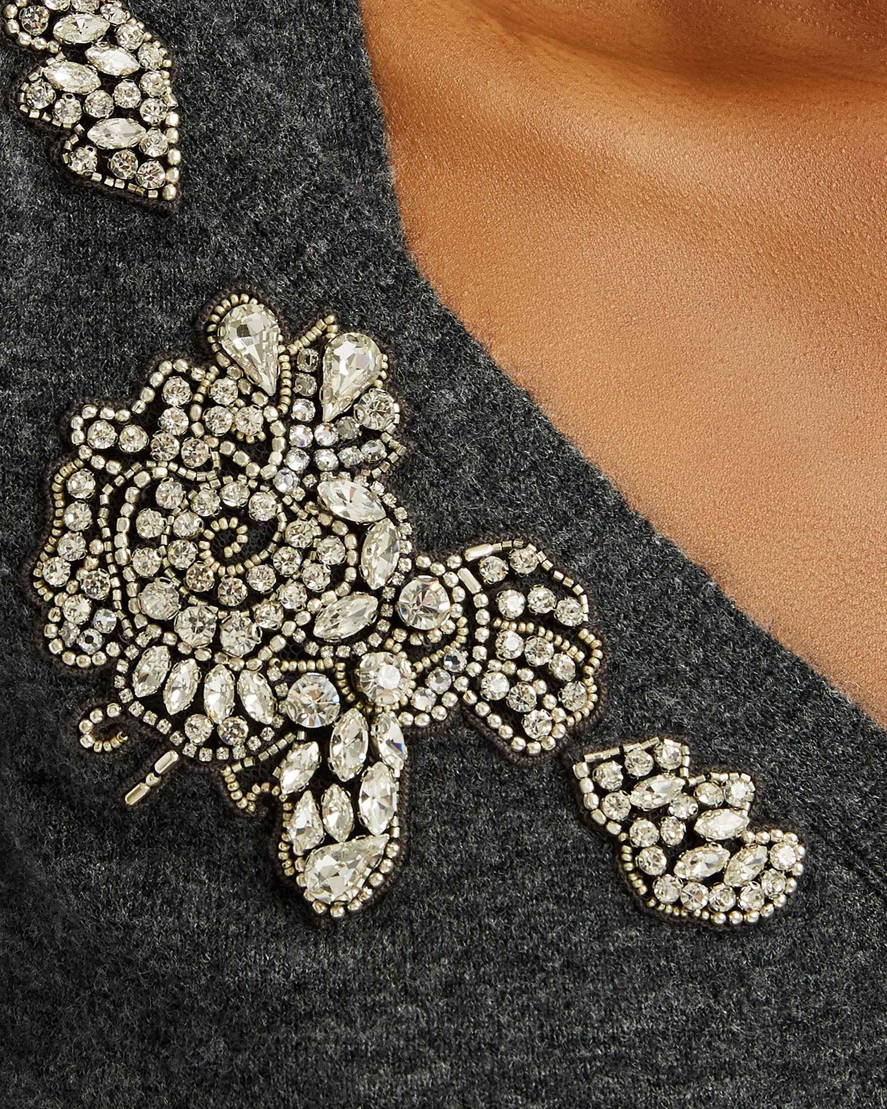 Cropped Crystal-Embellised Wool-Blend Cardigan - 6
