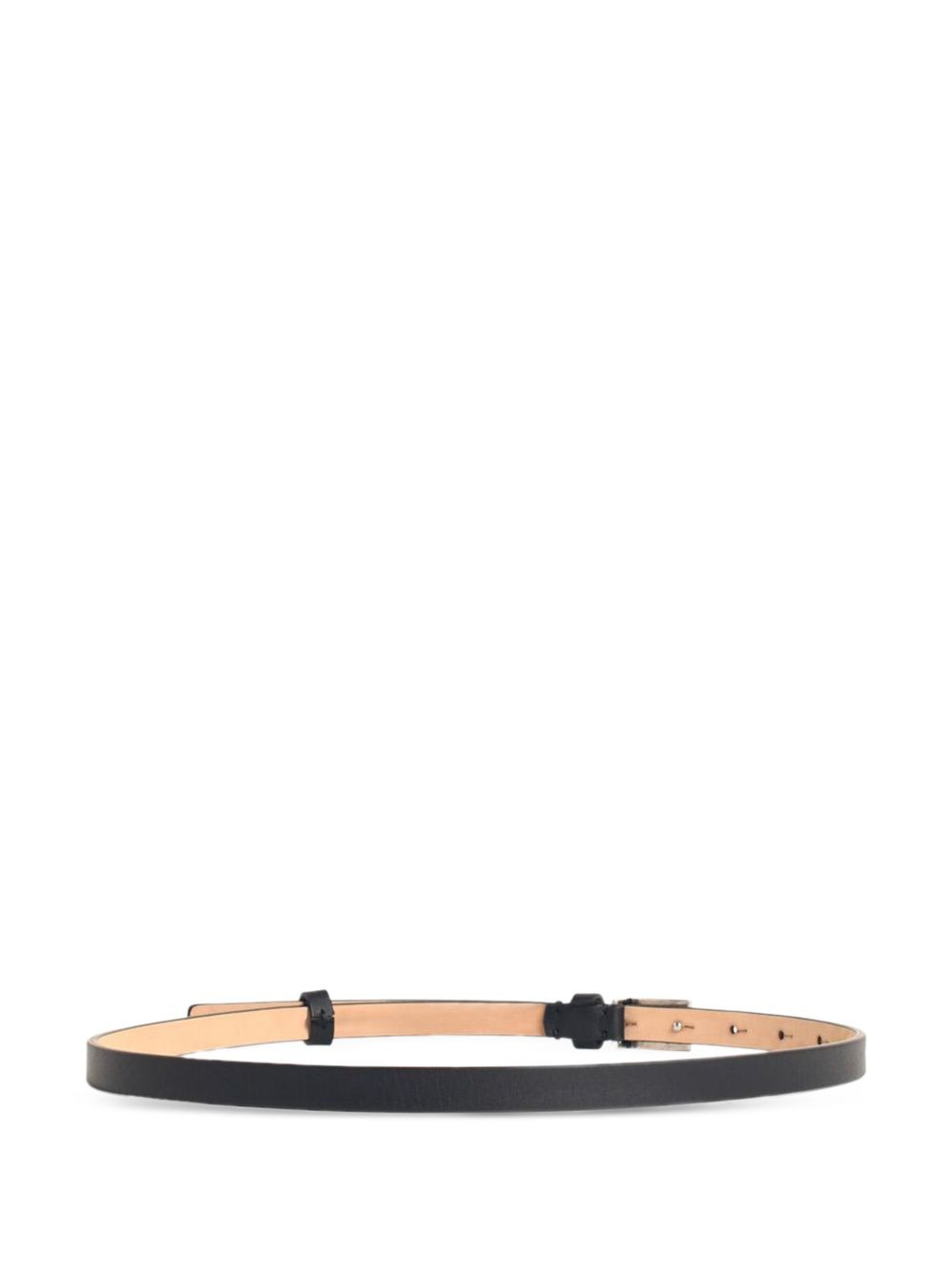 leather logo-buckle belt - 2