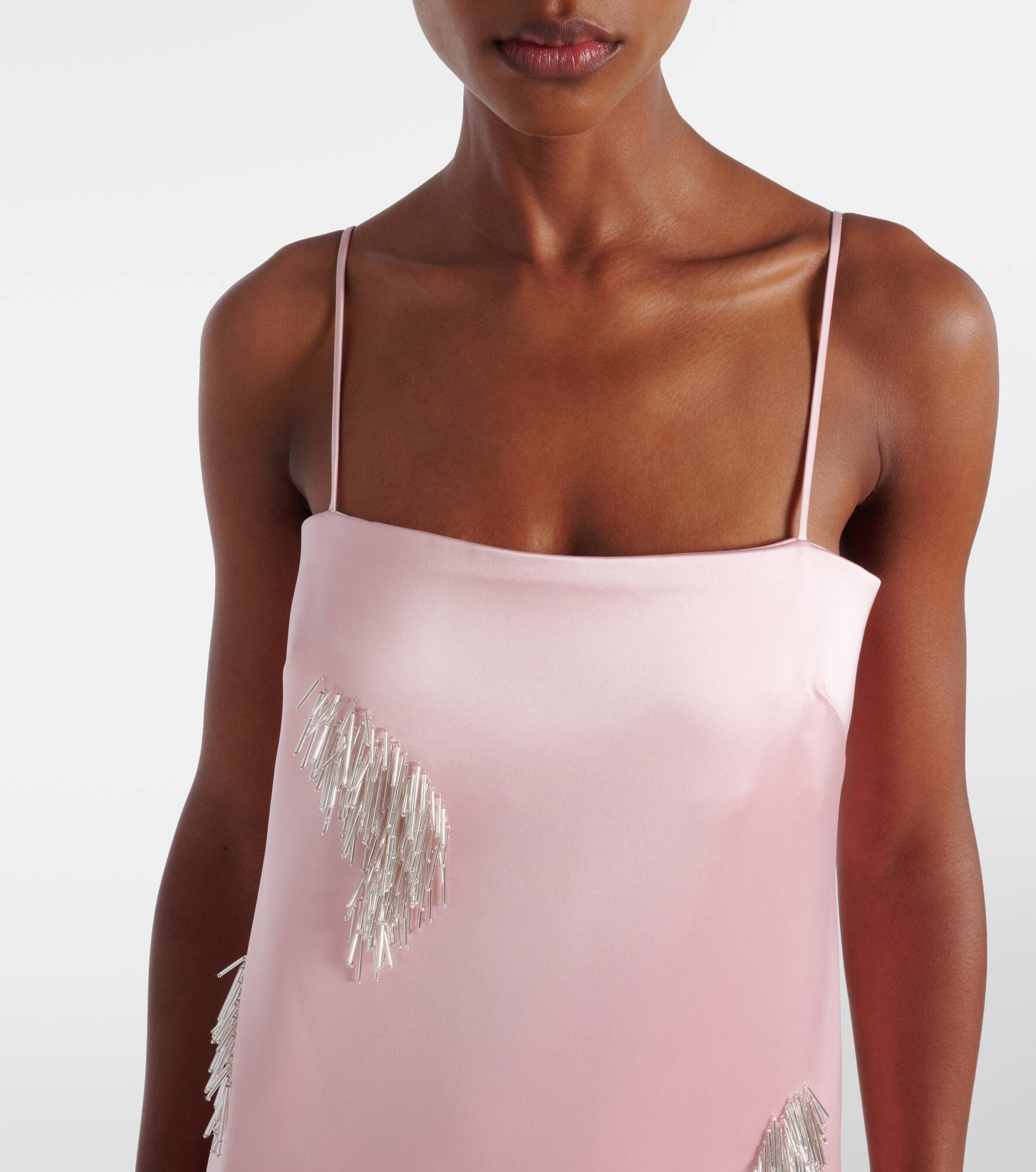 Cindy embellished satin slip dress - 4