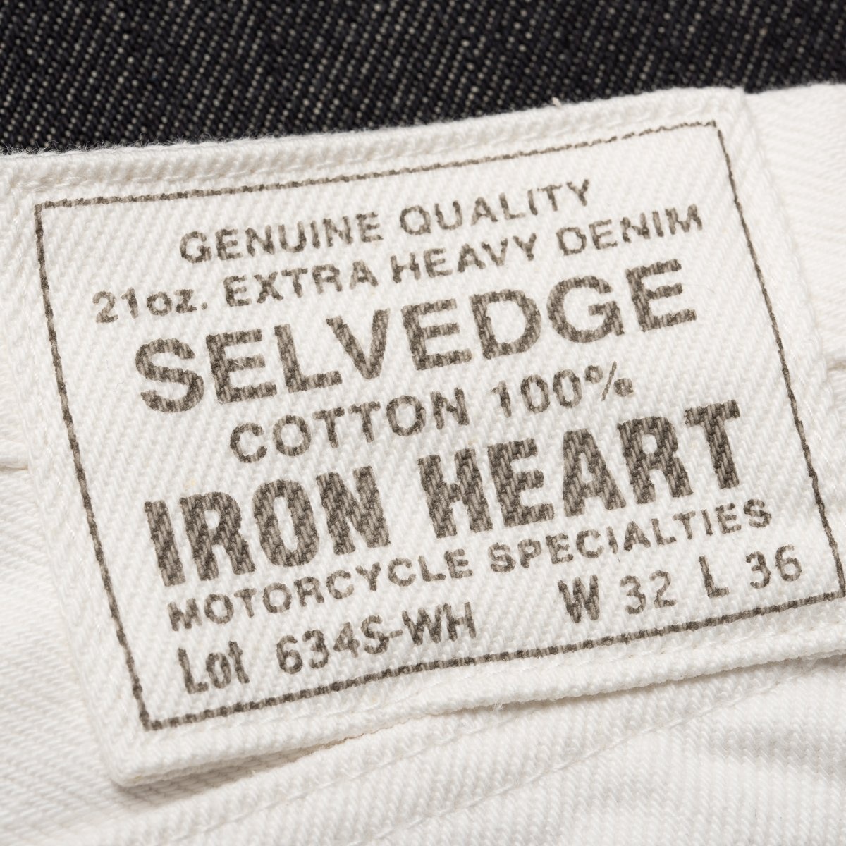 IH-634S-WH 21oz Selvedge Denim Straight Cut Jeans - White - 8