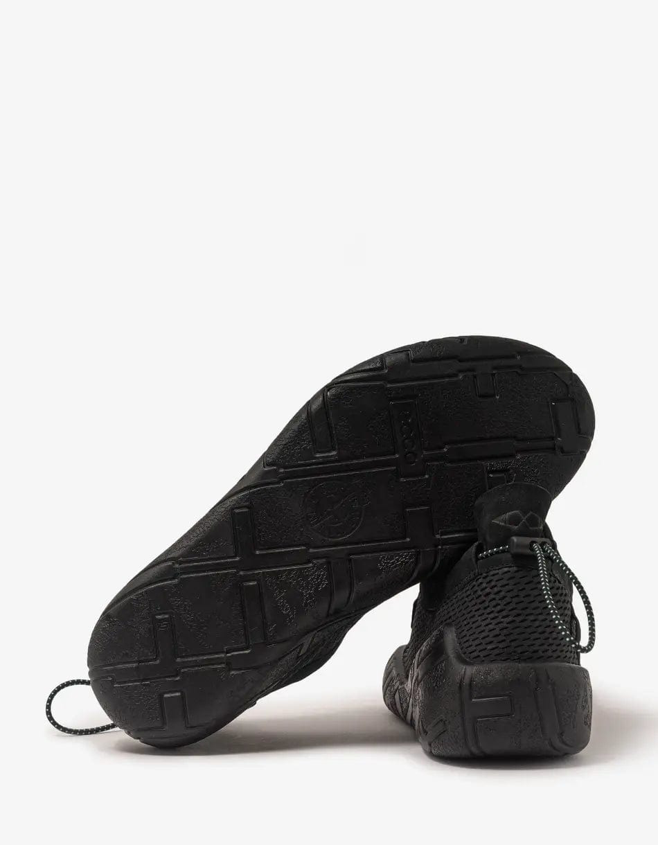 Stone Island Shadow Project Black Moc Debossed Leather & Mesh Trainers - 3