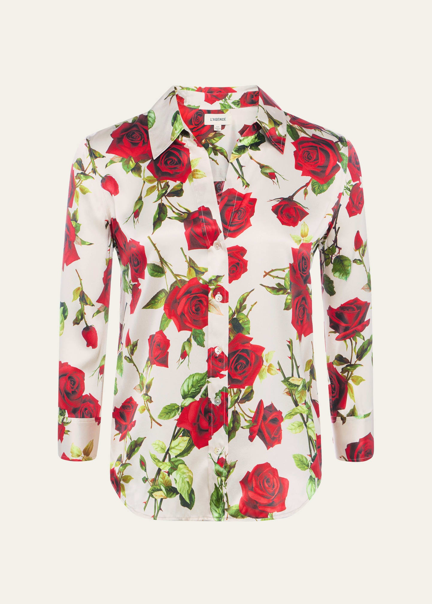 Rose-Printed Dani Silk Blouse - 1