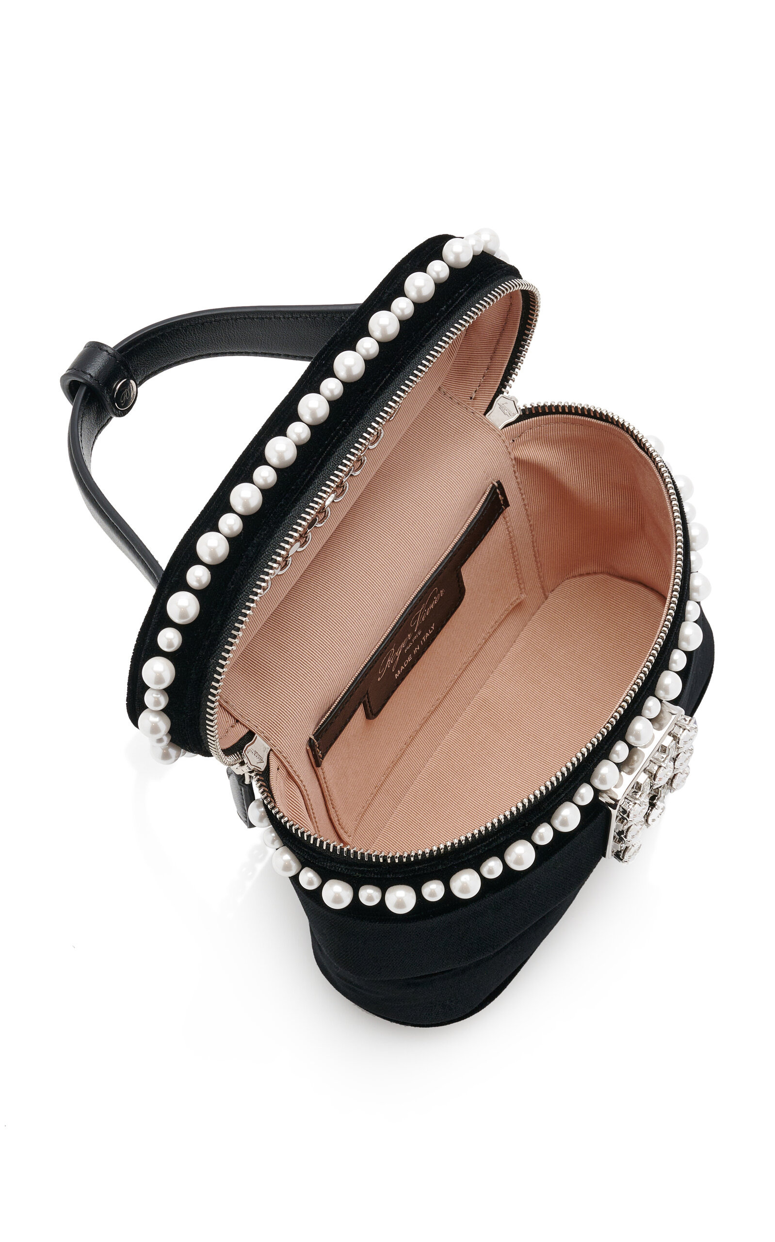 Pearl-Embellished Velvet Vanity Micro Bag black - 6