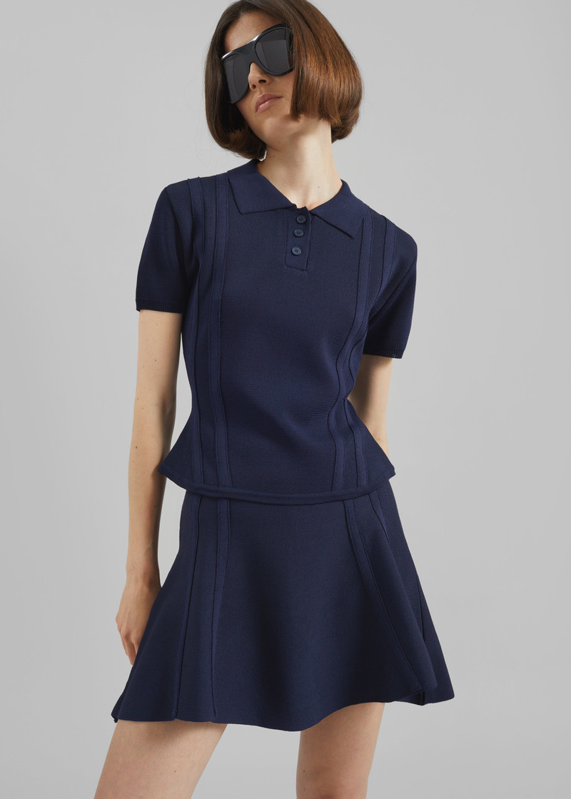 Kiama Sculpted Mini Skirt - Navy 4