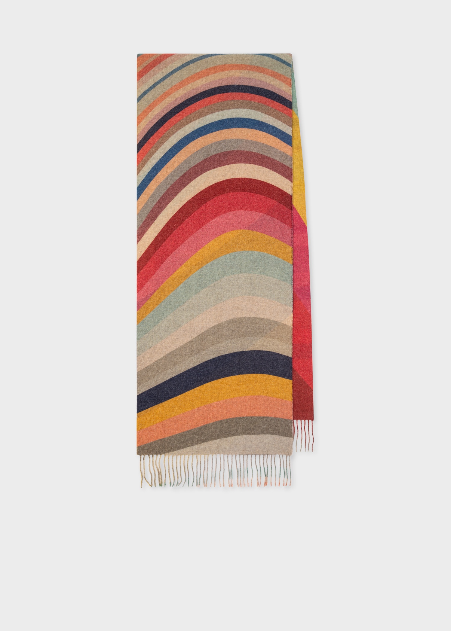 Wool-Cashmere 'Swirl' Stripe Scarf - 1