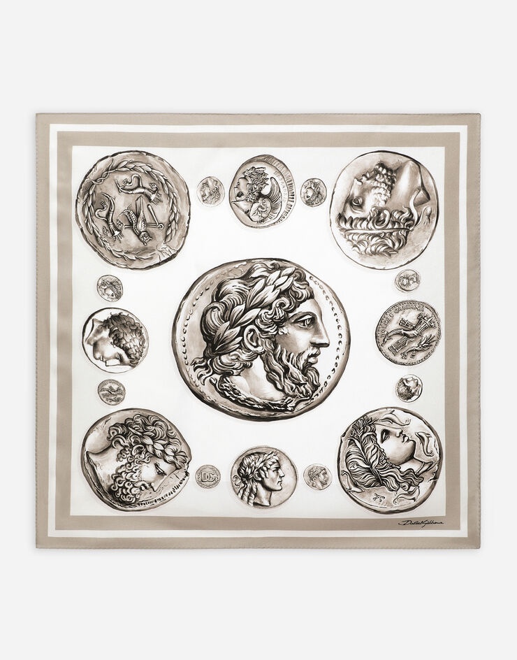 Coin print silk bandanna (50x50) - 1