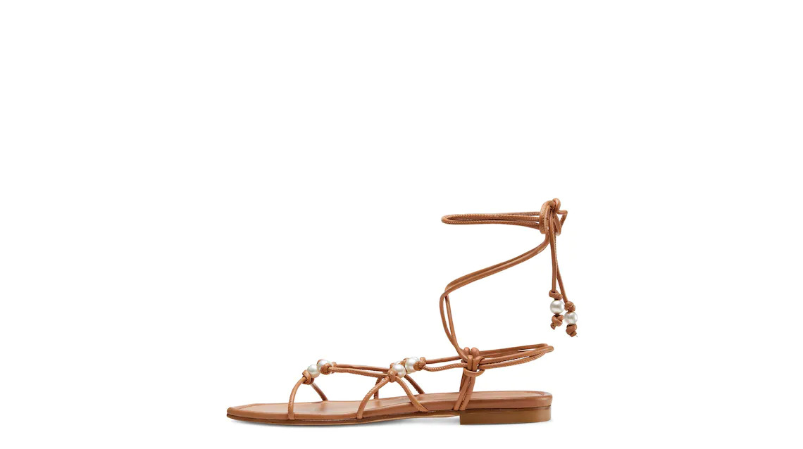 PEARL KNOT LACE-UP SANDAL - 3