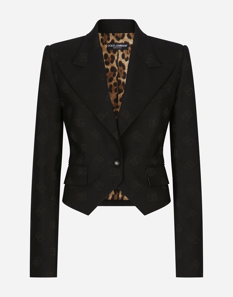 Wool jacquard Spencer jacket with DG logo 1