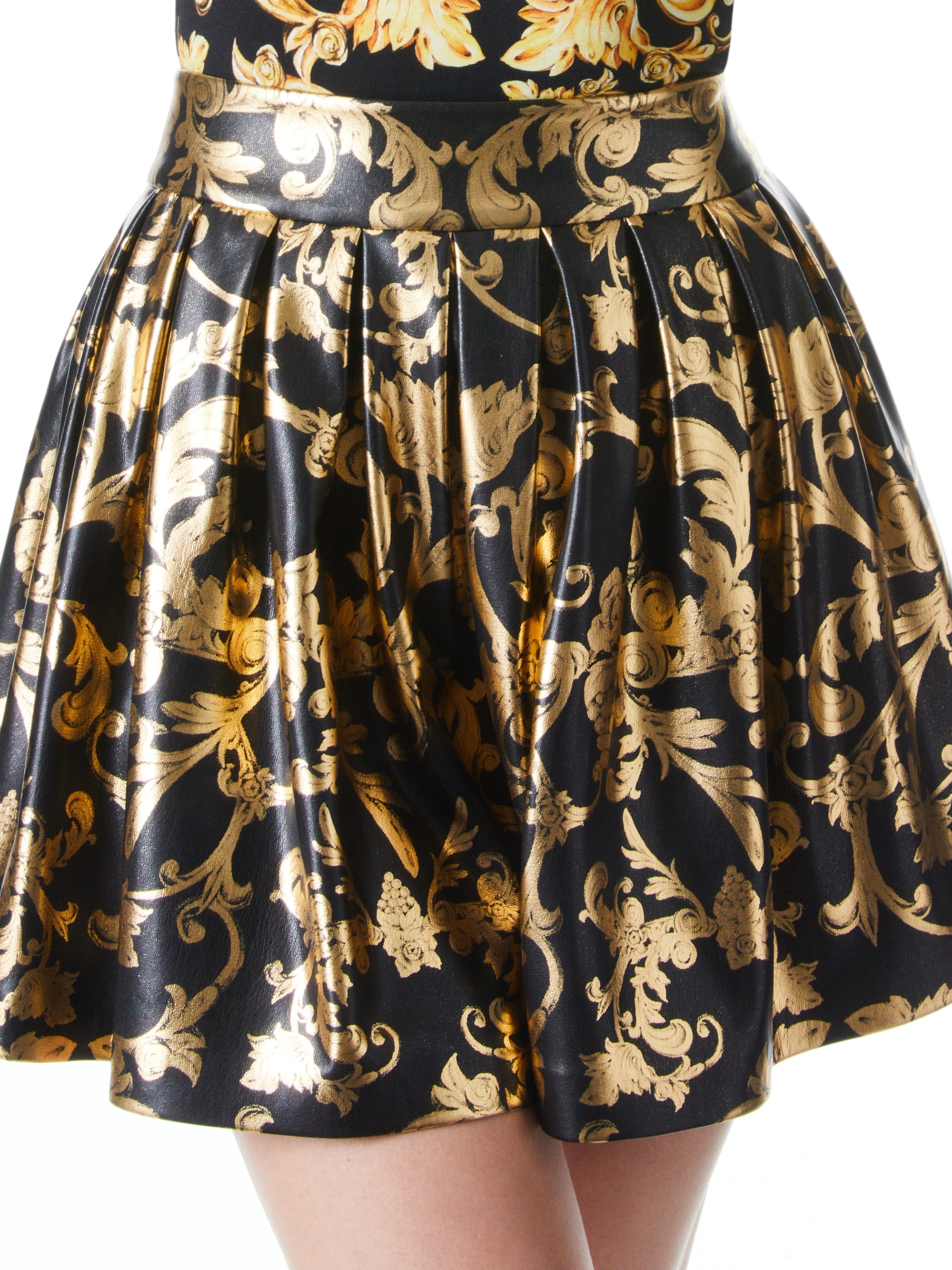 FIZER VEGAN LEATHER PLEATED SKIRT - 5