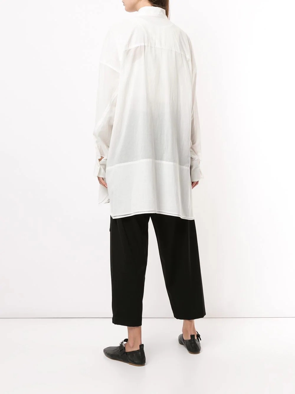 long-line semi-sheer shirt - 4