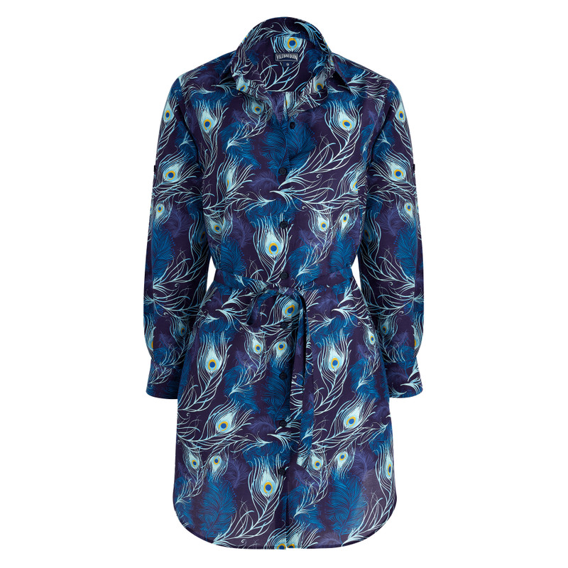 Women Cotton Voile and Silk Shirt Dress Eyes of the wind - 1