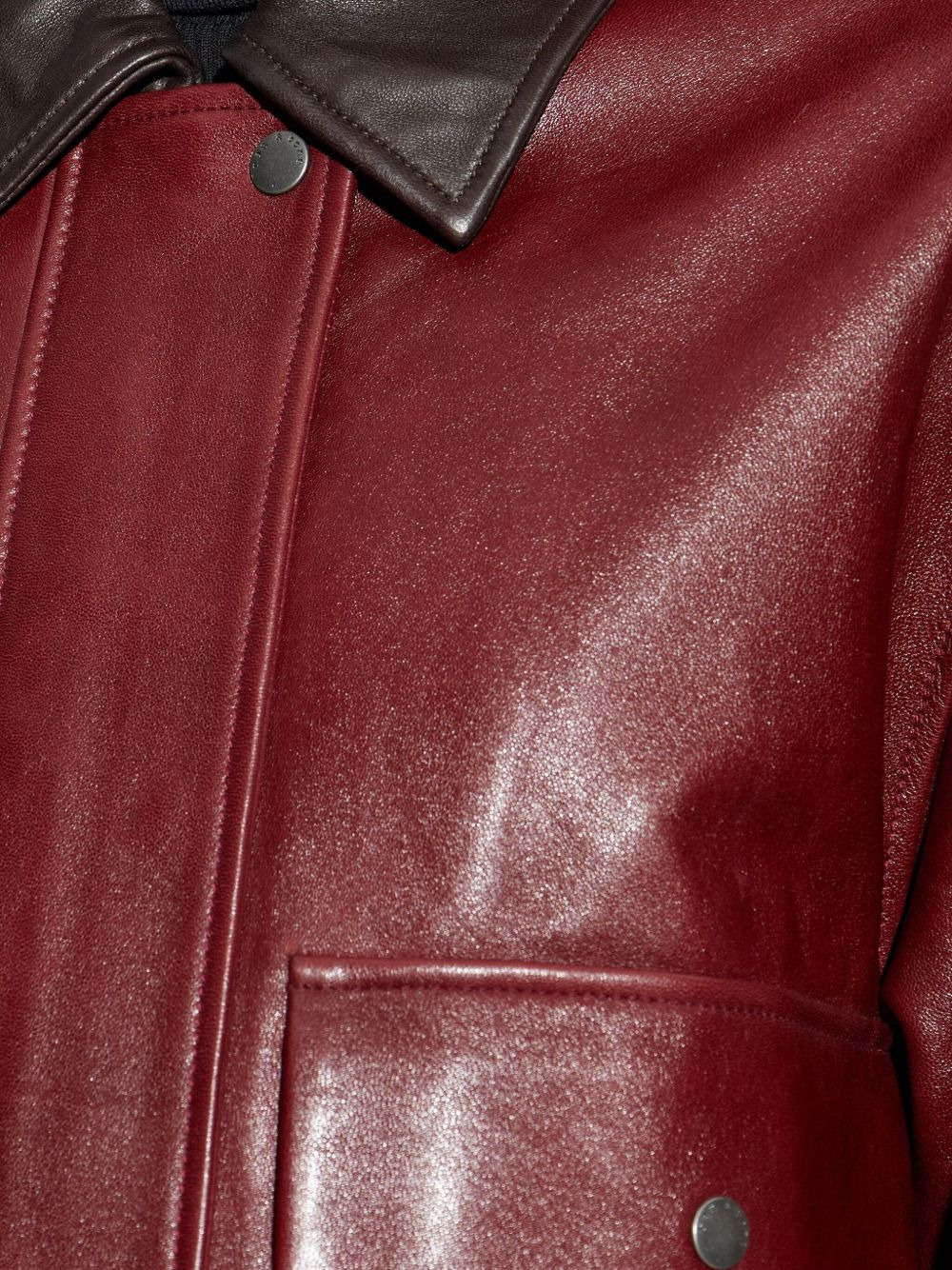 flap-pocket leather jacket - 5