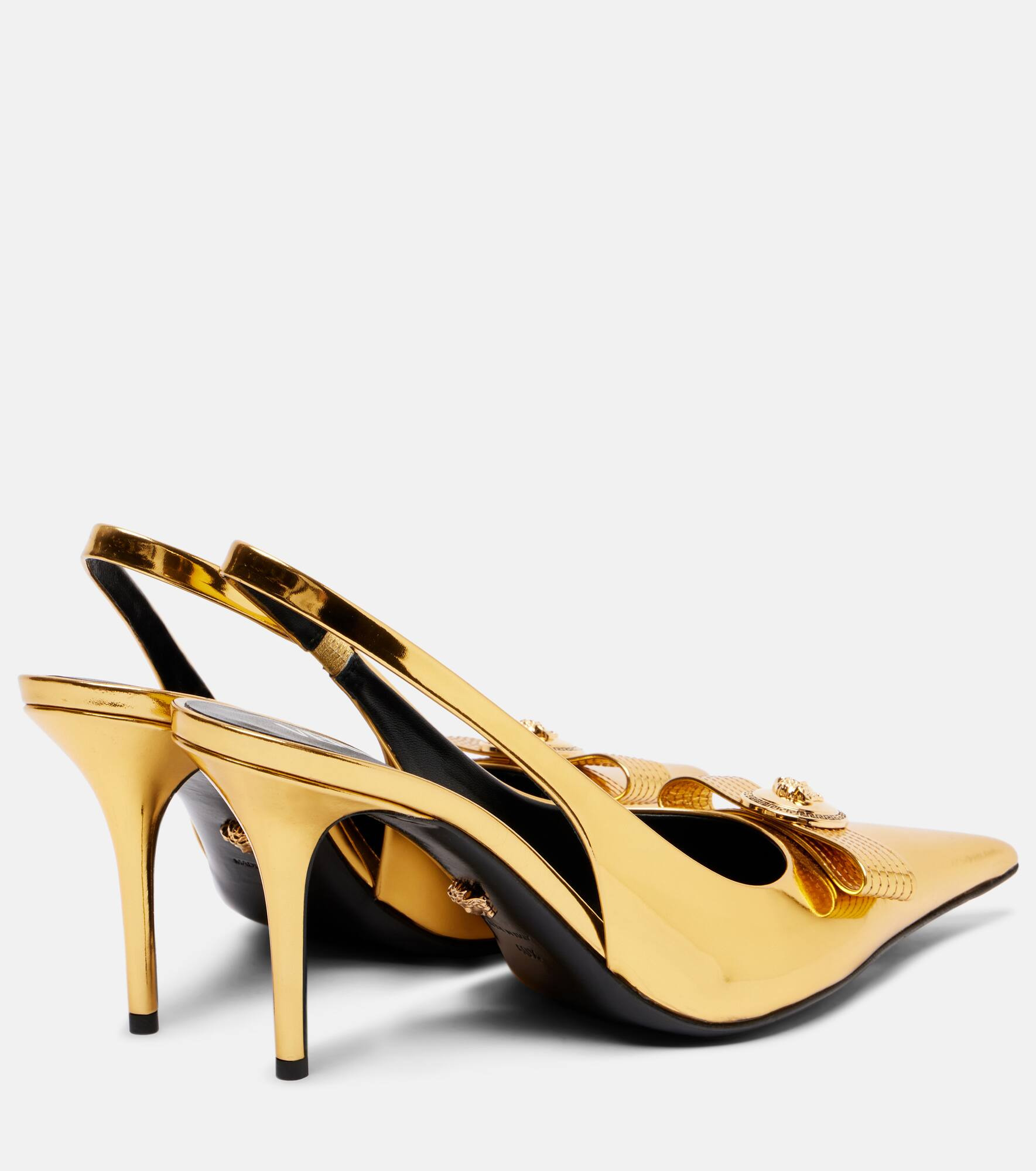 Gianni Ribbon 85 leather slingback pumps - 2