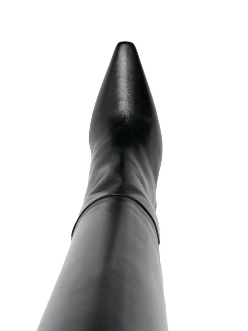 leather knee-length boots - 4