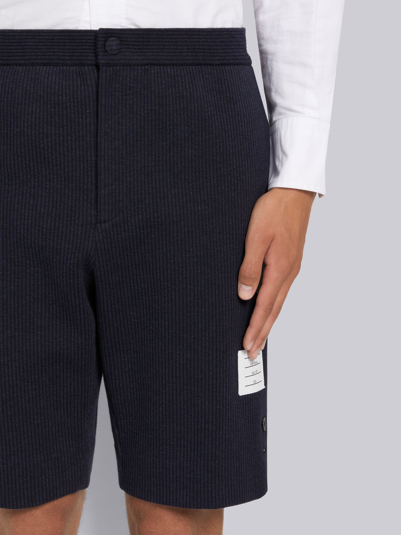 Navy Double Face Tech Seersucker Backstrap Bermuda Short 5