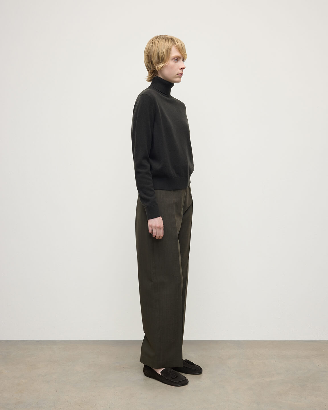 Classic Cashmere Grey Roll Neck Jumper - 3