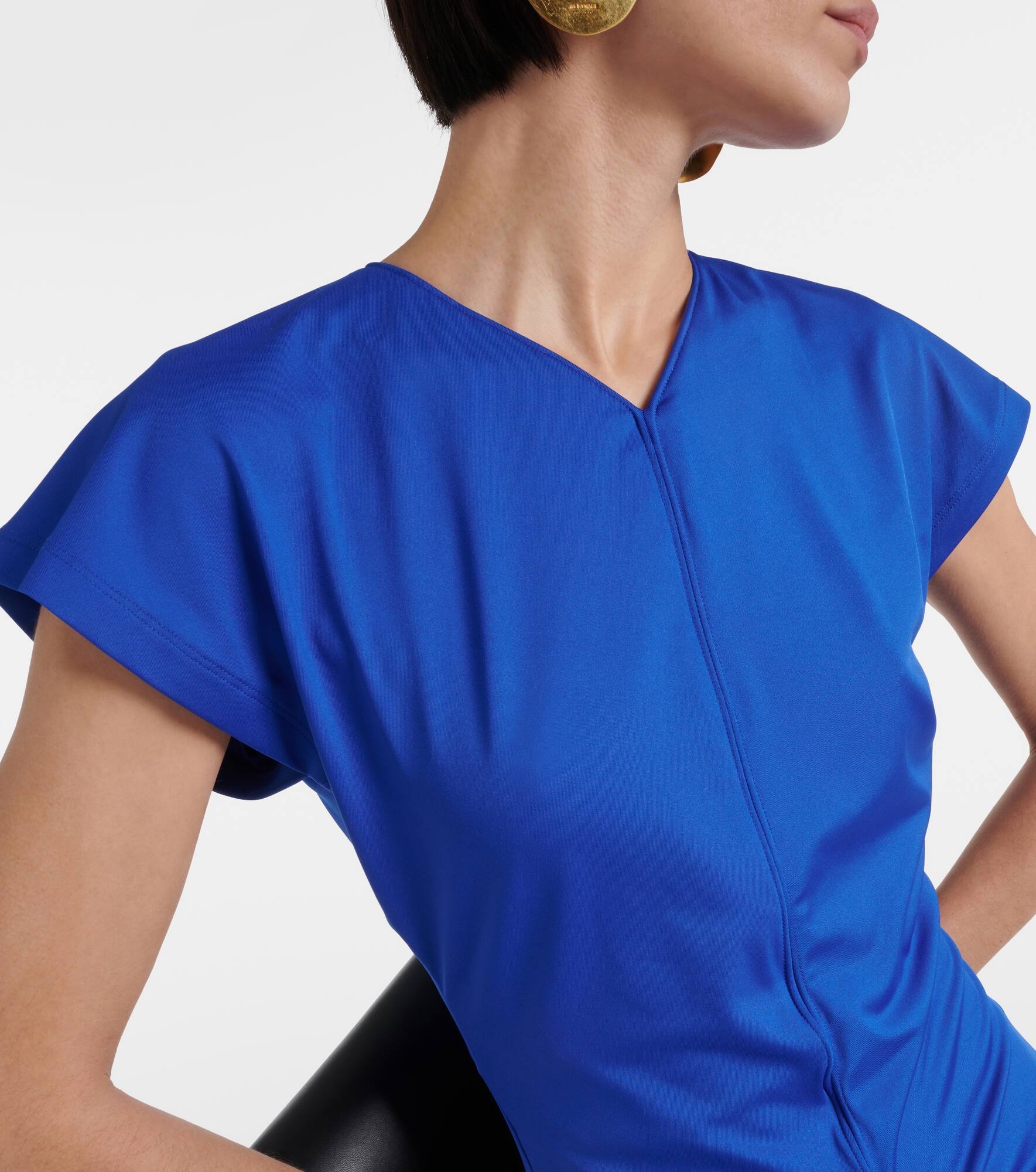 Ruched jersey midi dress - 4