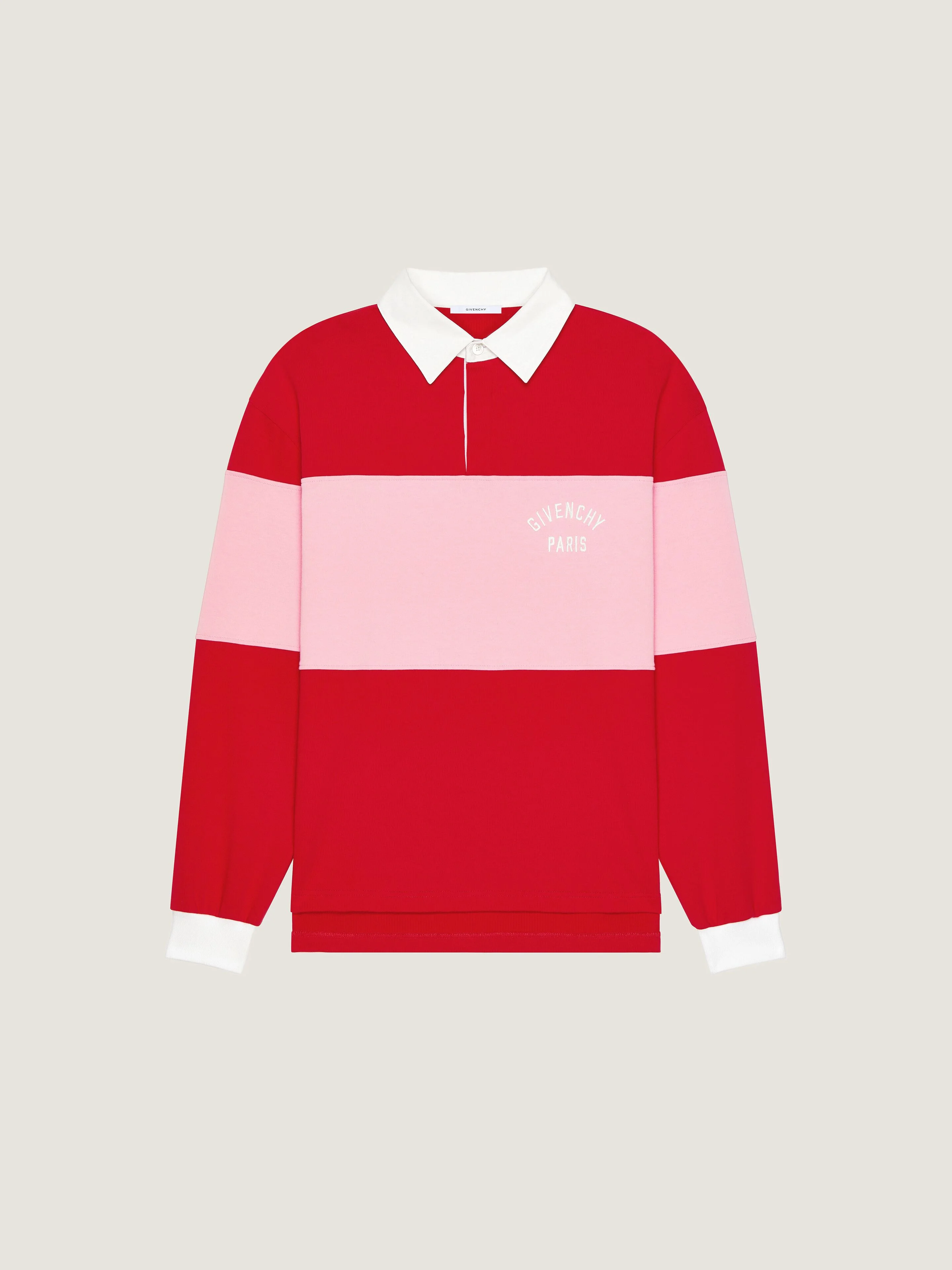BICOLOR POLO IN COTTON WITH GIVENCHY PARIS EMBROIDERY - 1