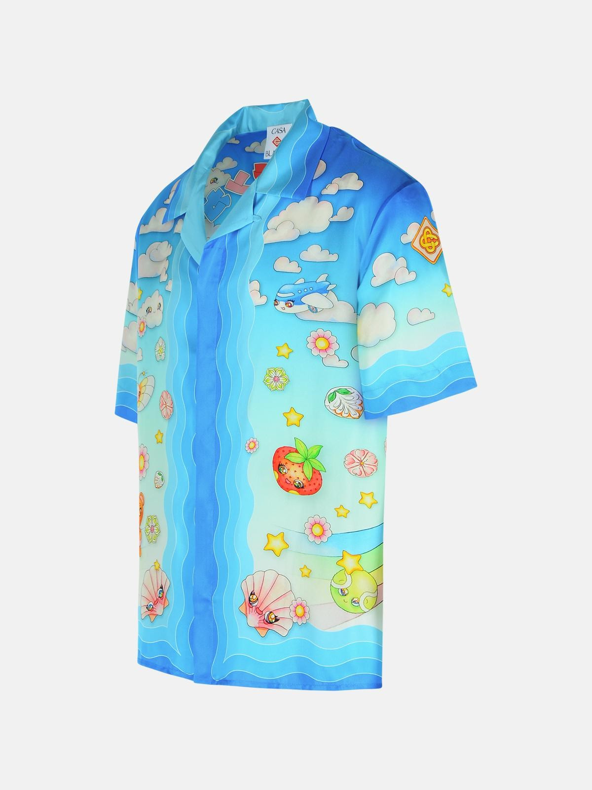 'KAWAII' LIGHT BLUE SILK SHIRT - 2