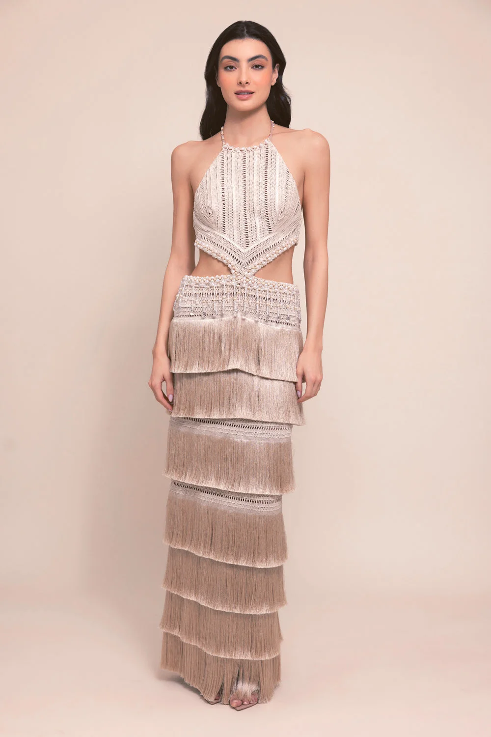 PETAL FRINGE MAXI DRESS - 1