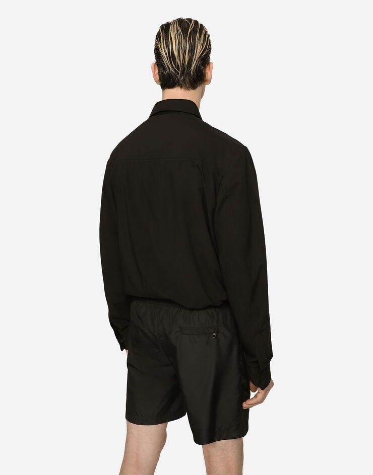 Nylon shirt with logo tag - 3
