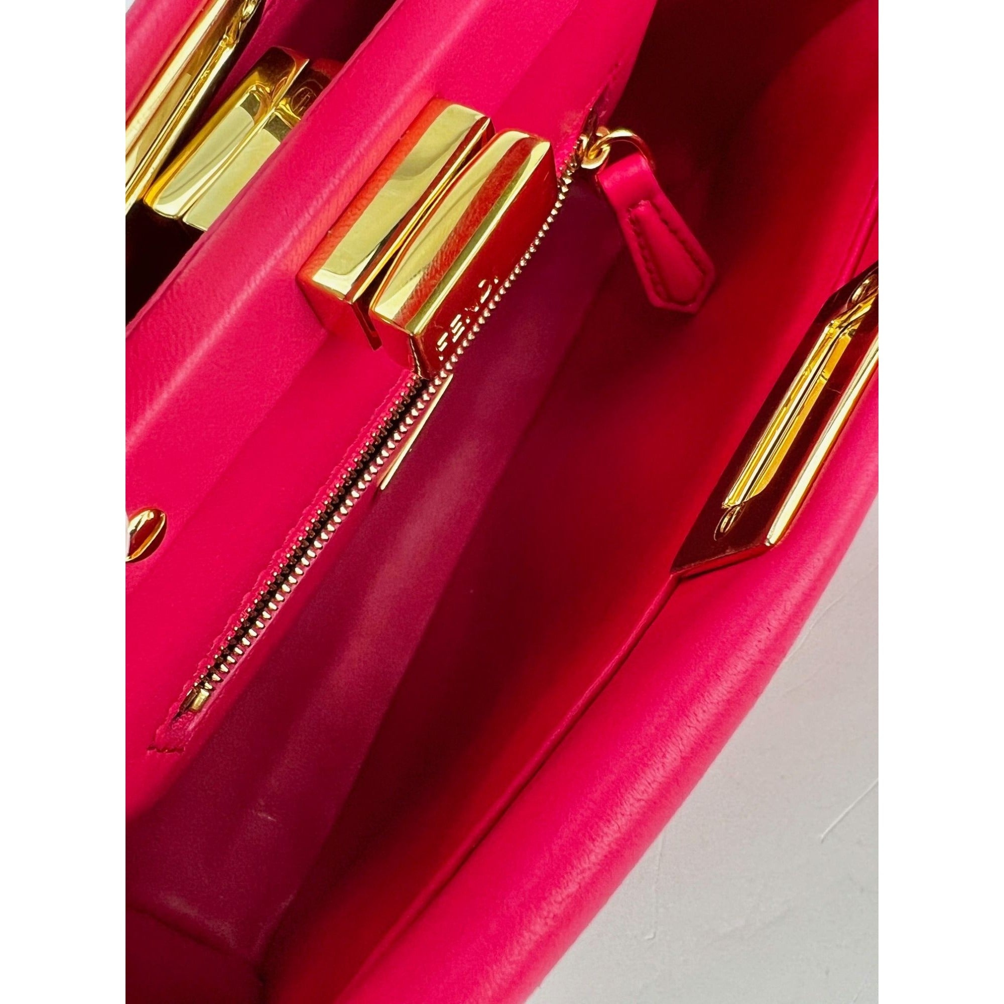 Fendi Mini Peekaboo Pink Leather Hand Shoulder Bag - 11