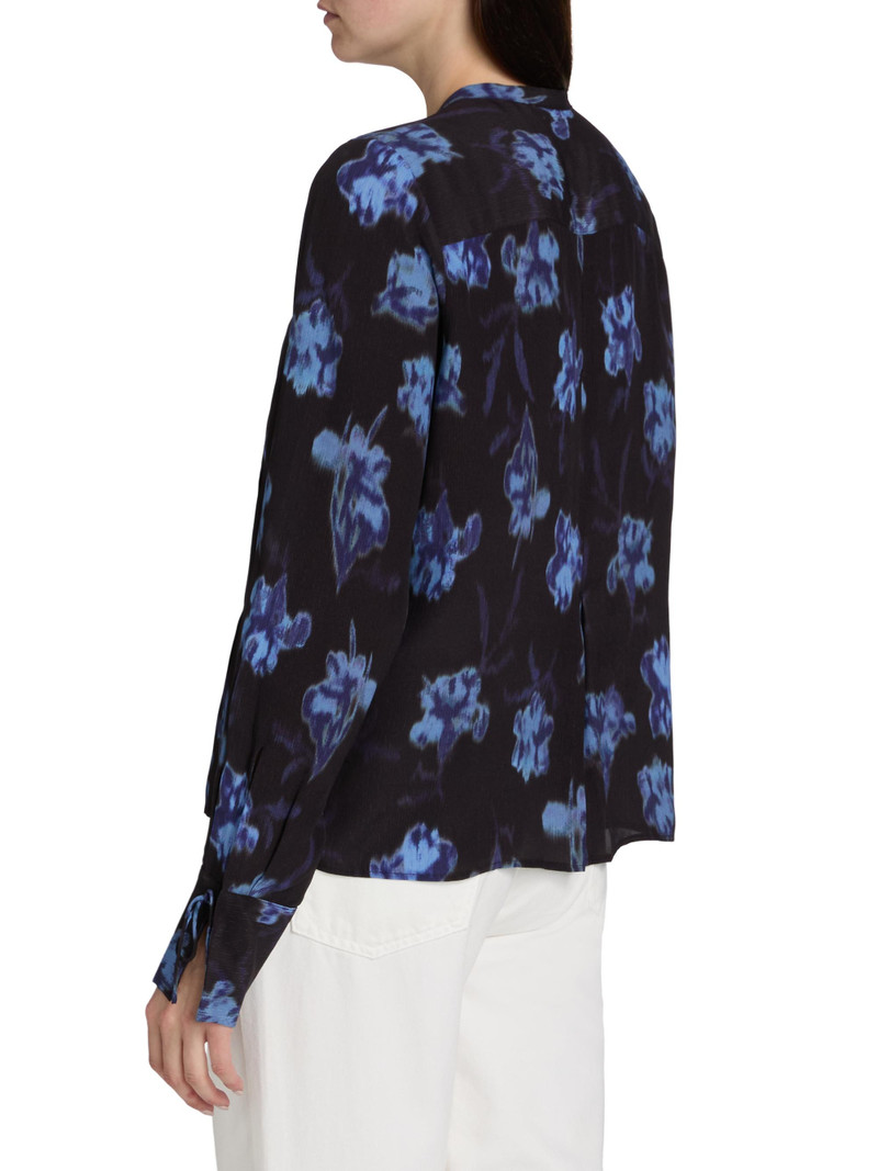 Women's Arden Printed Pleated Blouse - Dark Floral Print 5