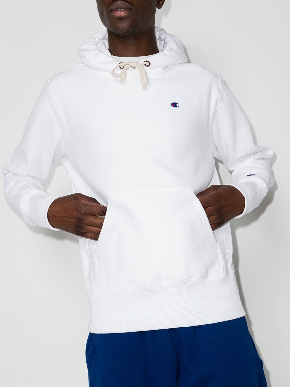 embroidered logo hooded sweatshirt - 2