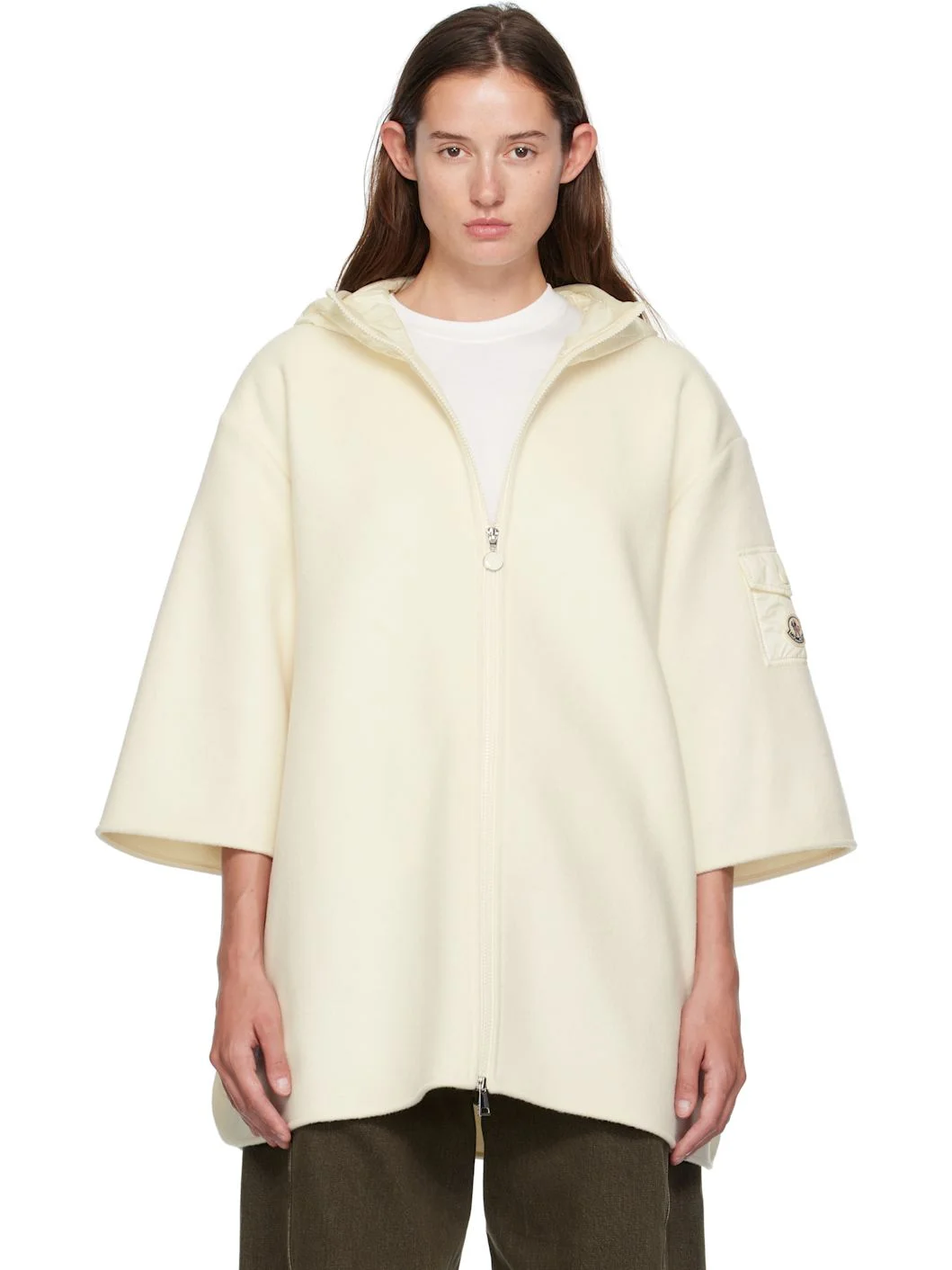 Beige Wool Cape Jacket - 1