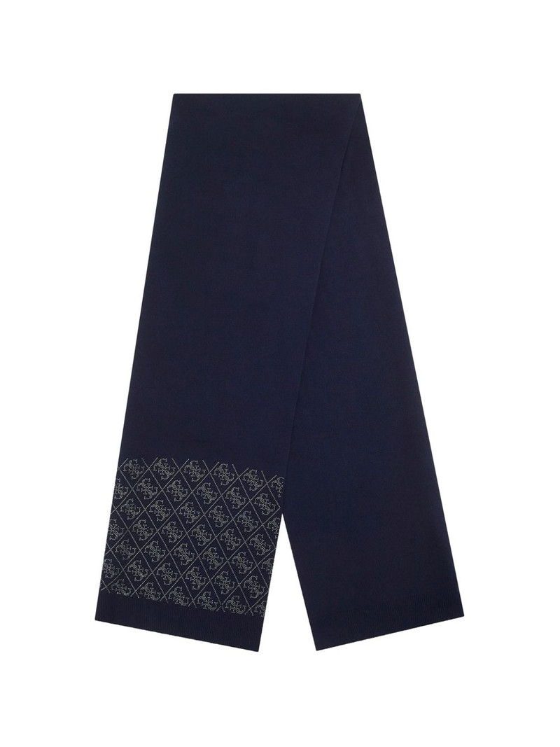 rhinestone-embellished geometric-pattern scarf 1