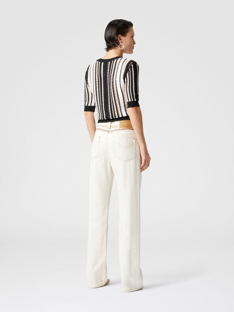 Five denim pockets with zigzag greek inserts 3