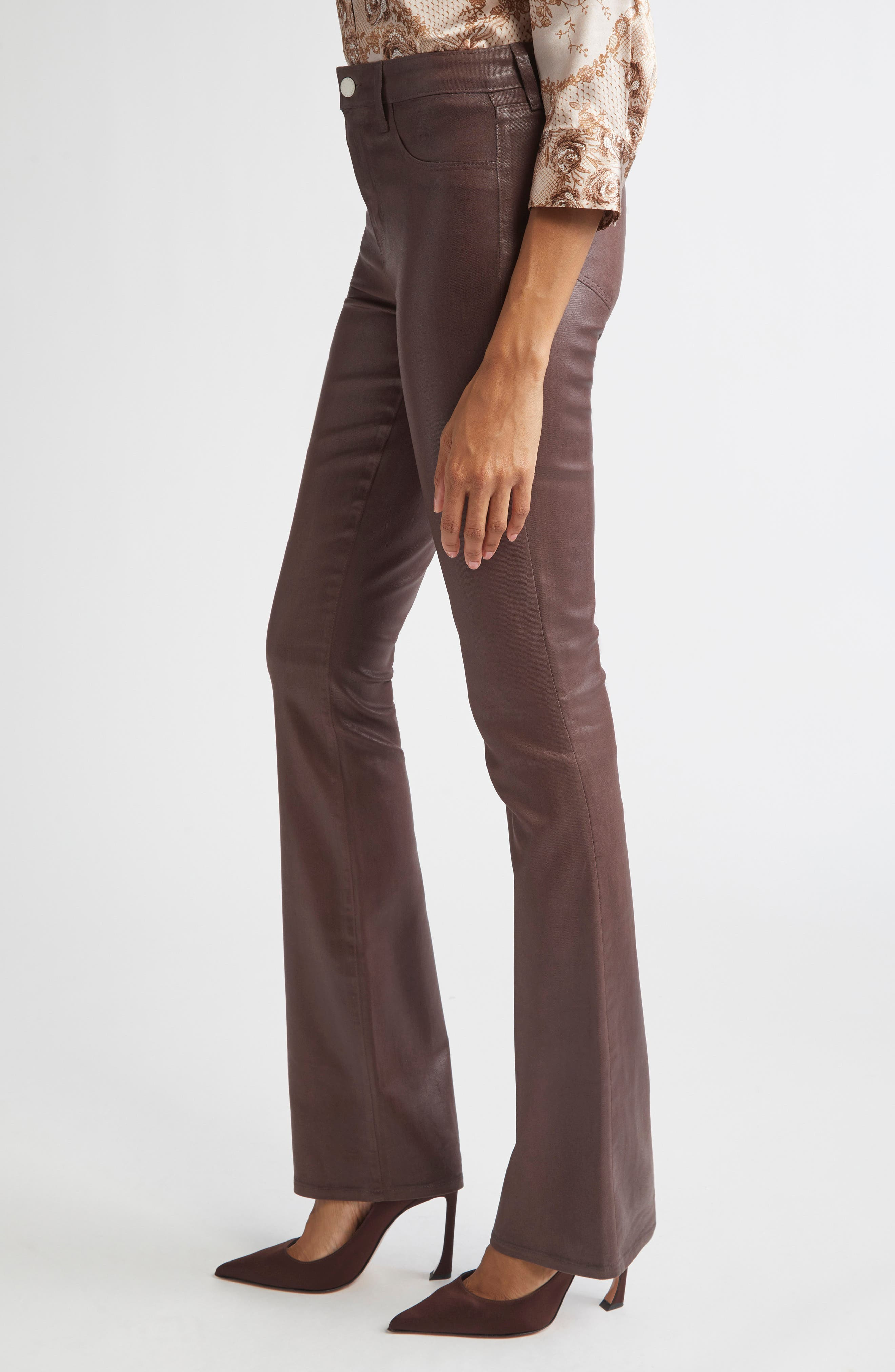 L'AGENCE Selma High Waist Baby Boot Jeans in Chocolate Coated at Nordstrom - 3