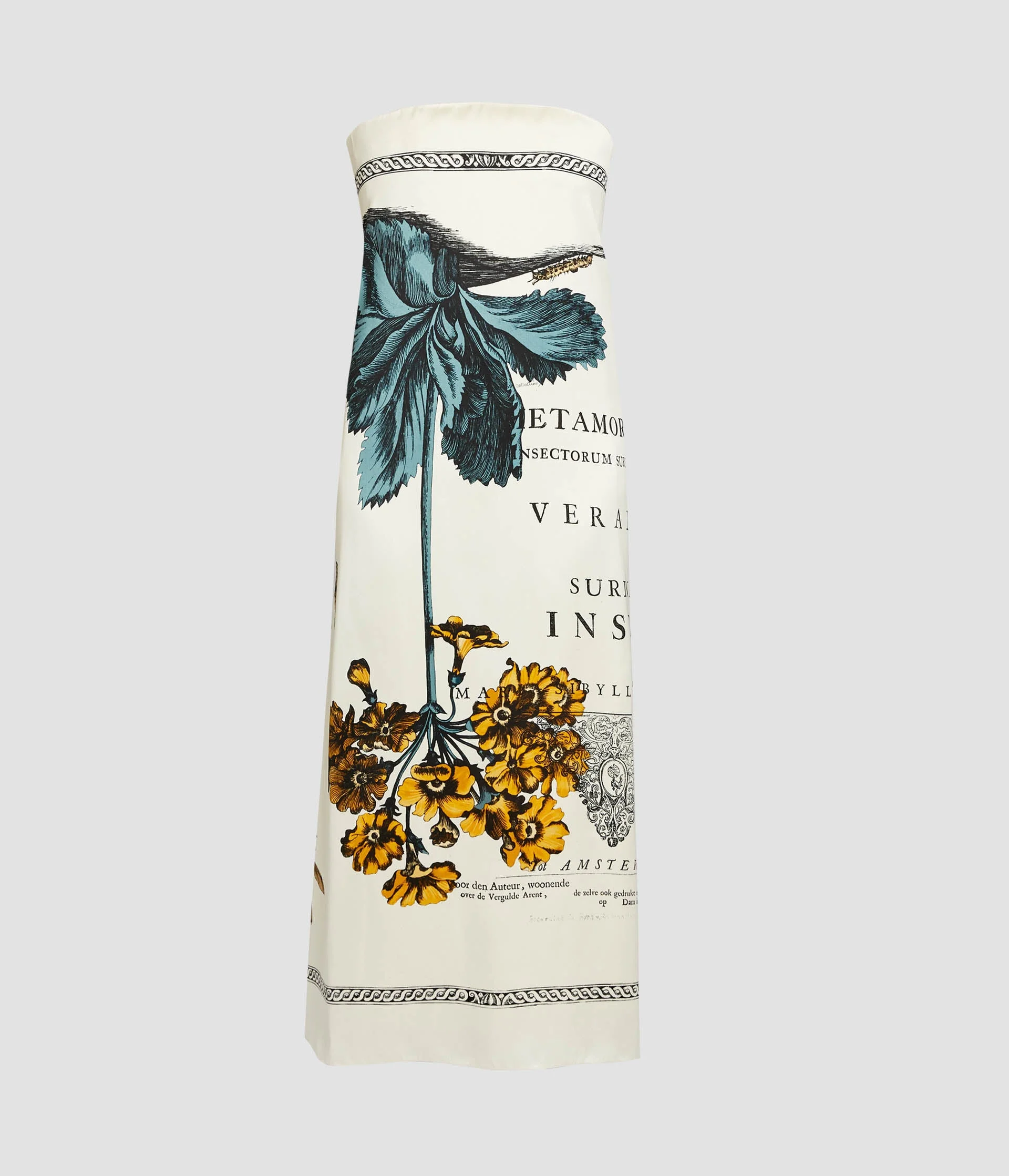 FLORAL PRINT DUCHESS SLEEVELESS MIDI DRESS - 1