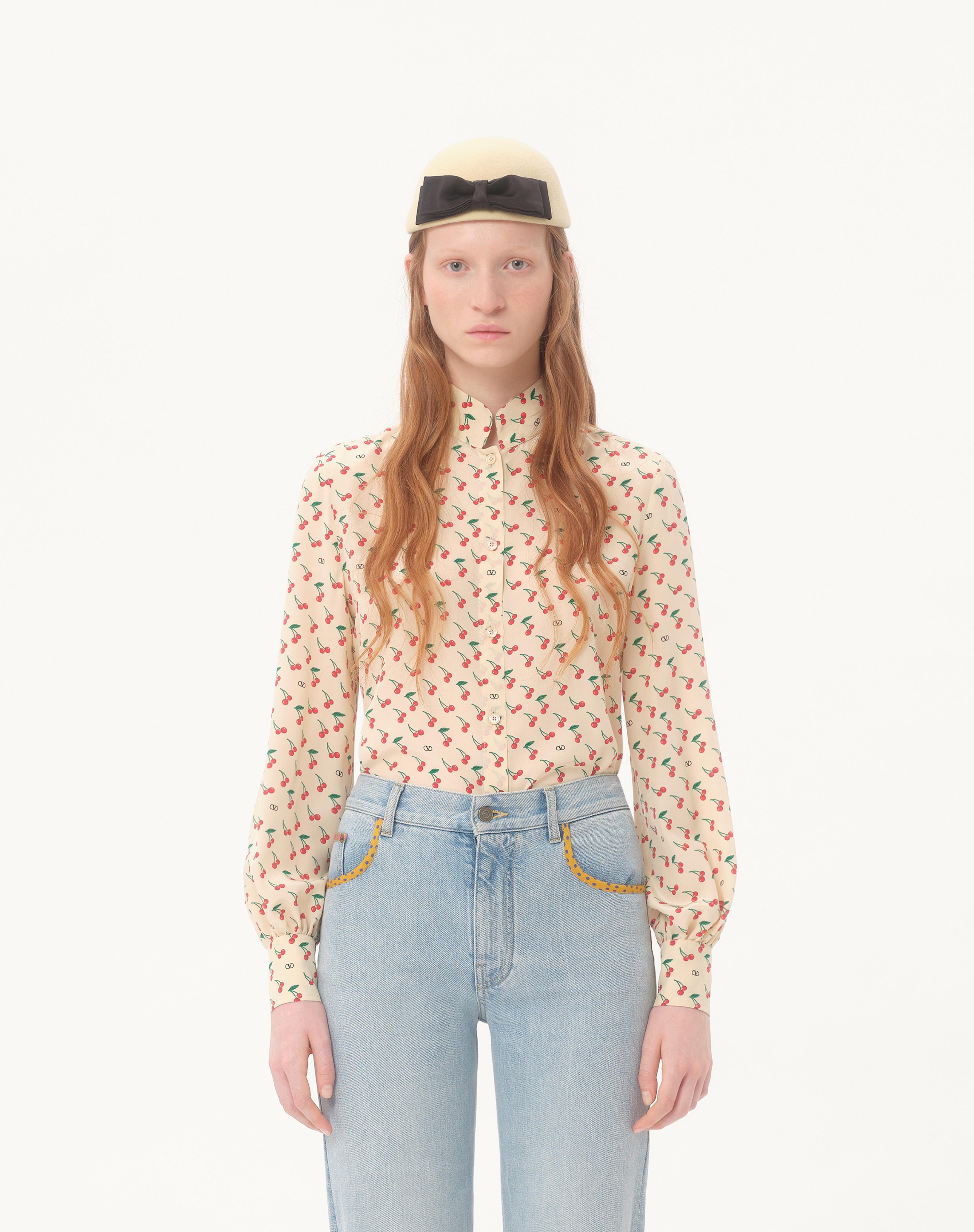 CREPE DE CHINE SHIRT WITH CHERRYFIC PRINT - 5