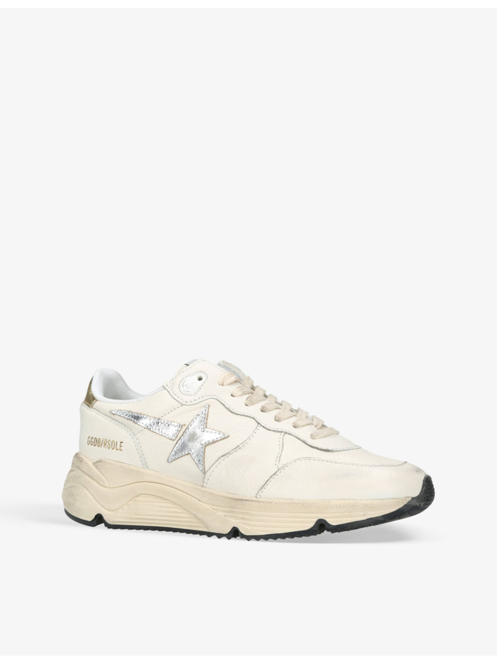 Running Sole metallic star-patch leather trainers - 3