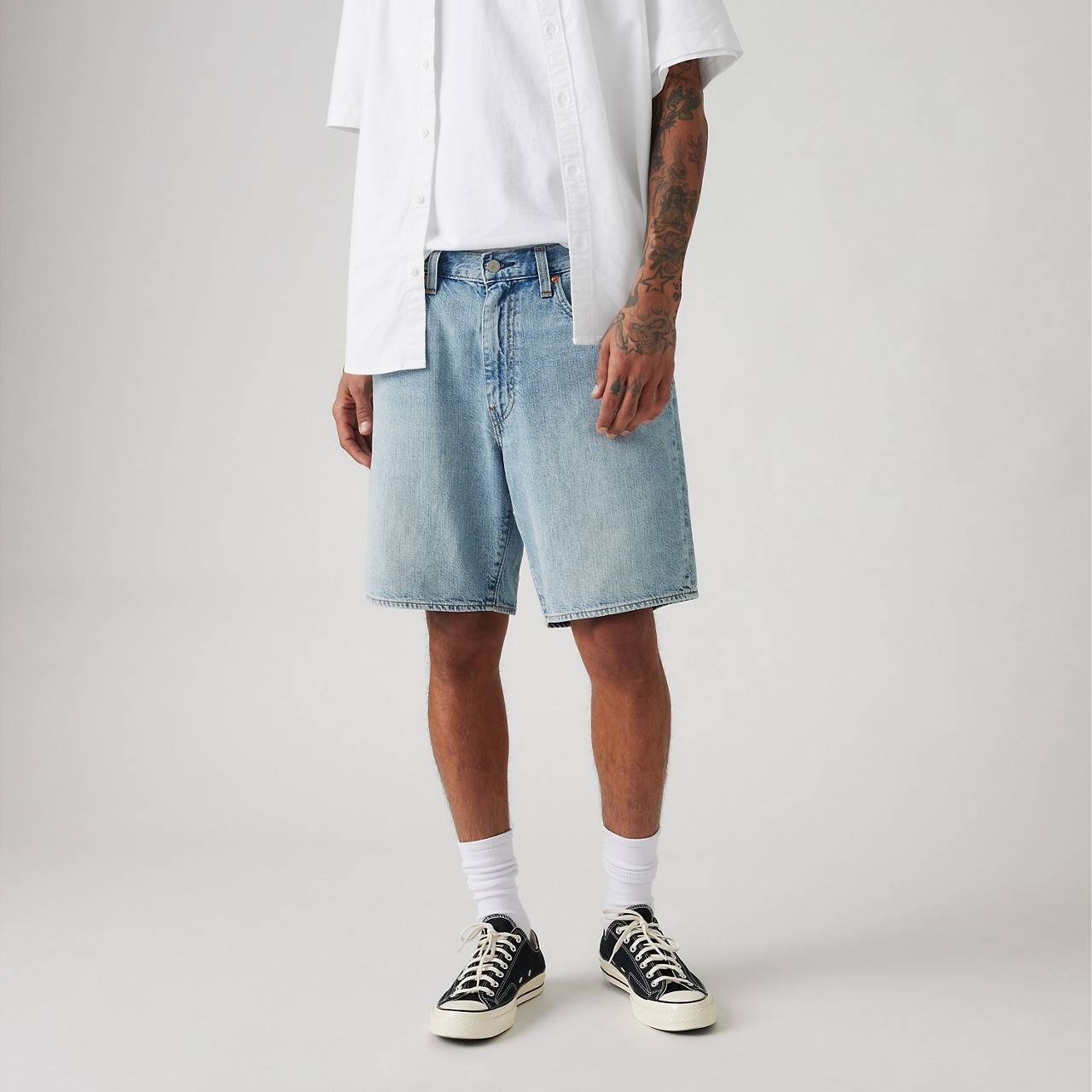 468 STAY LOOSE 9" LINEN+ DENIM MEN'S SHORTS - 4