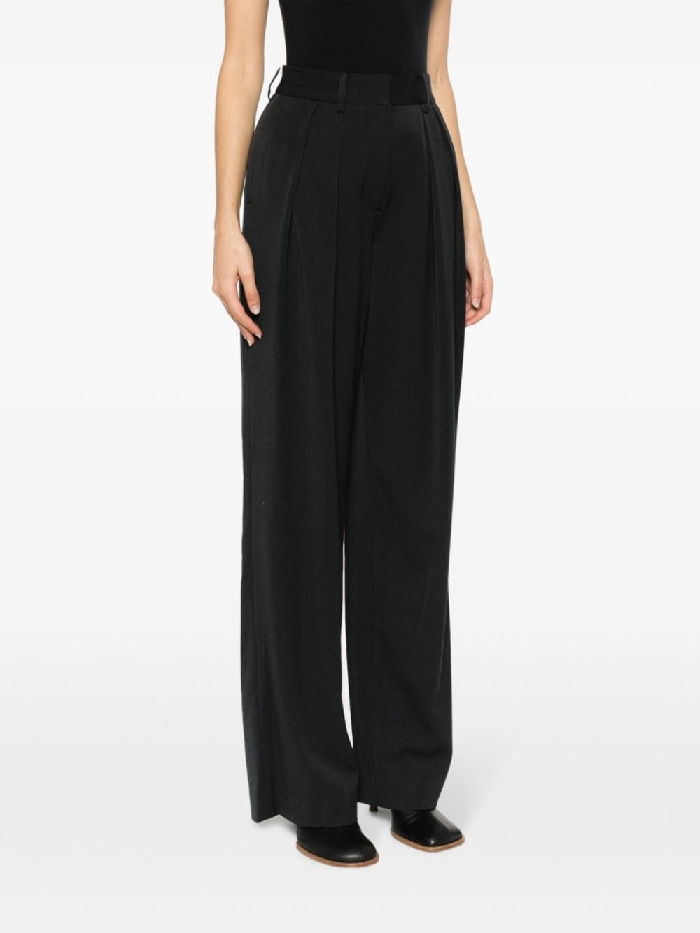 Luisa pleated wide-leg trousers - 3