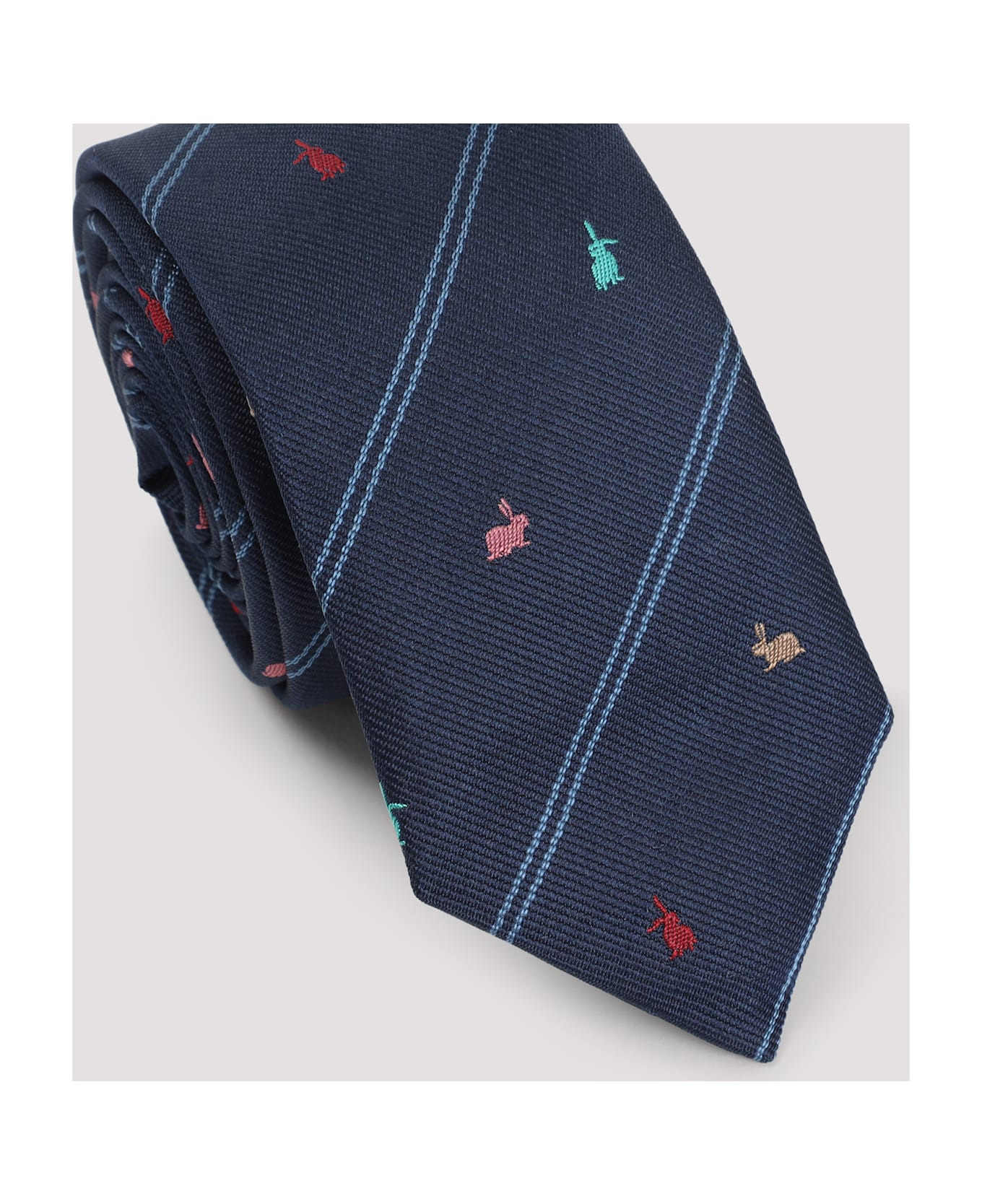 Men Rabbit Stripe Tie - 5