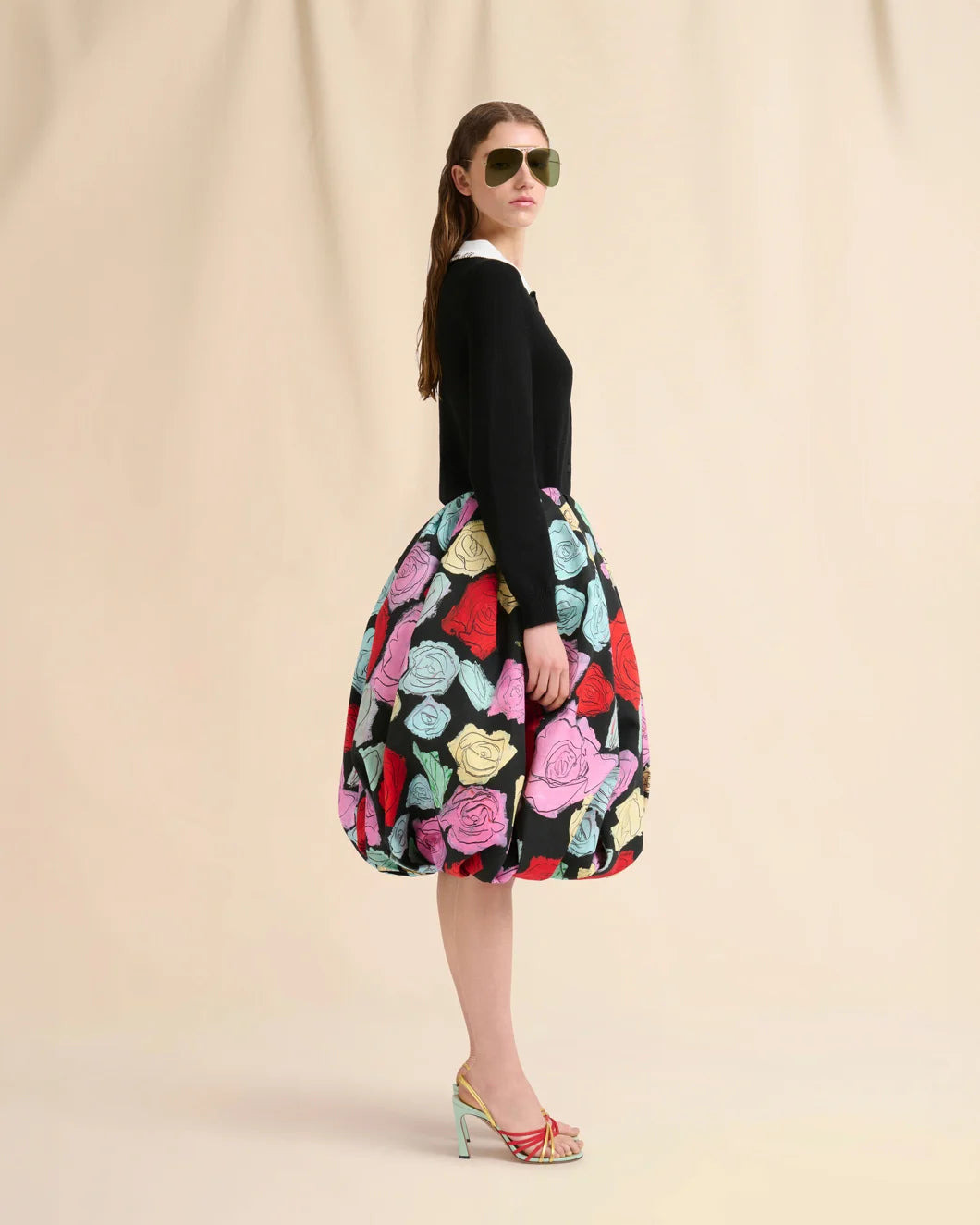 BLACK COTTON CARDIGAN WITH MARNI MENDING - 5