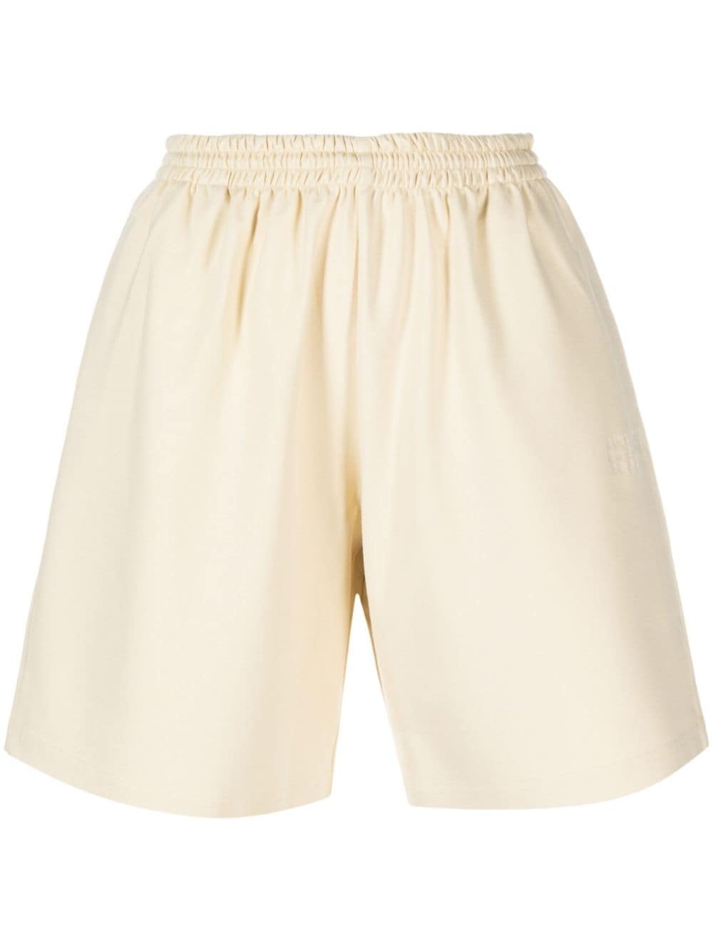 embroidered-logo knee-length jersey shorts - 1