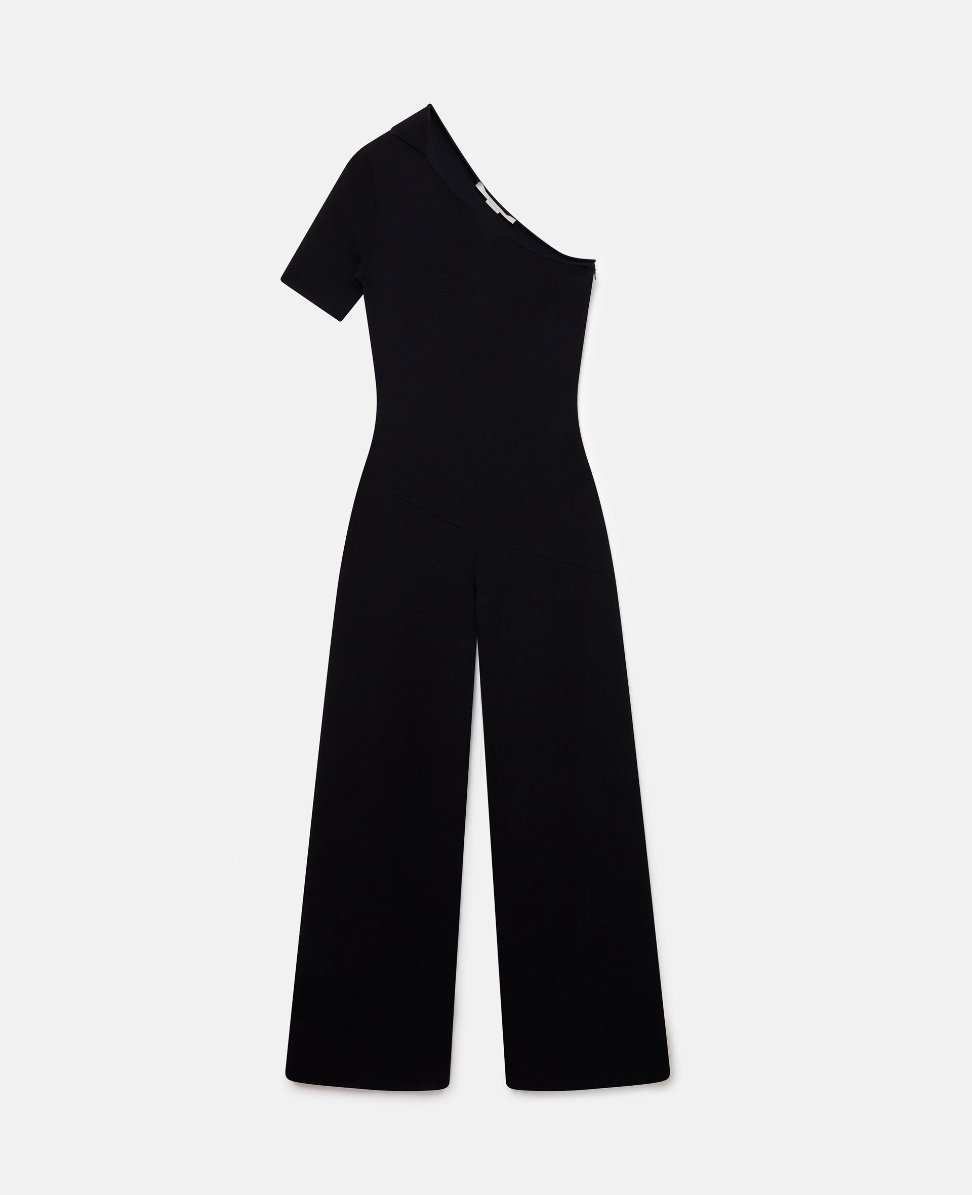 Compact Knit One-Shoulder Jumpsuit - 1