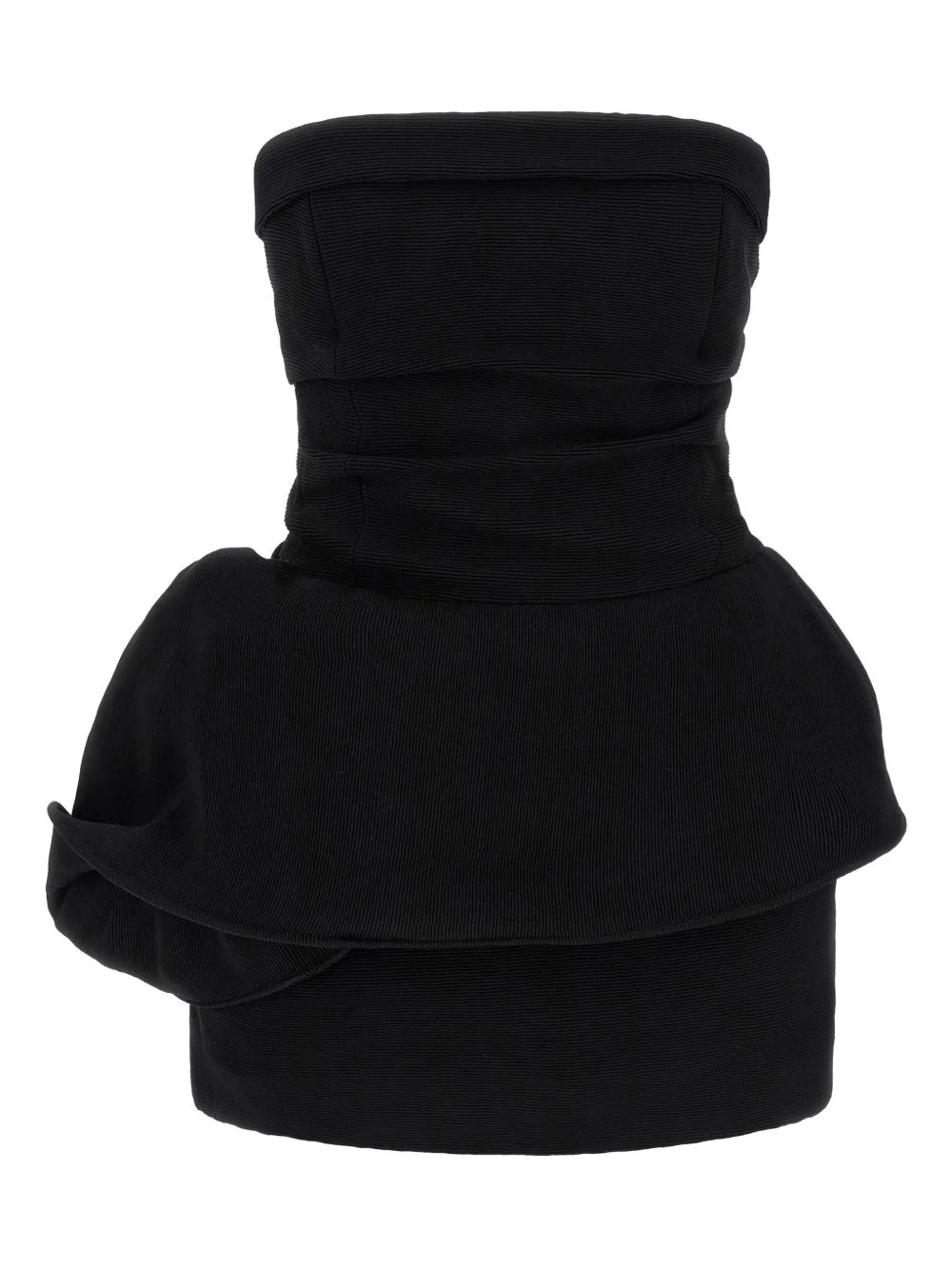 ribbed draped mini dress - 1