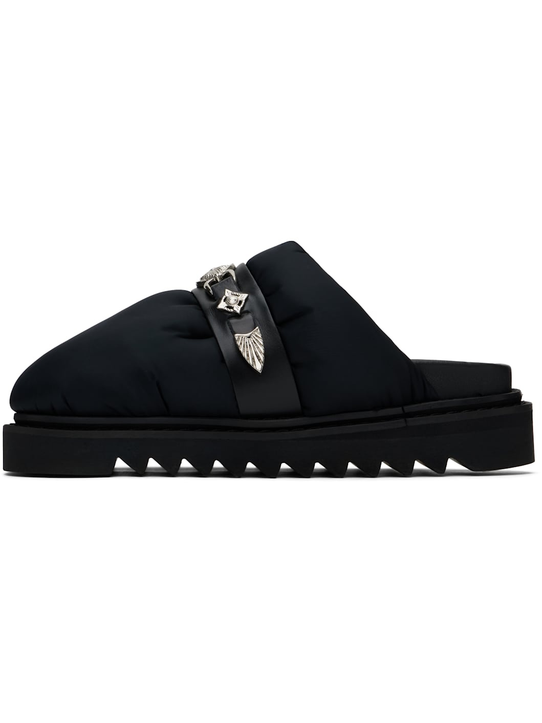 Black Padded Slippers - 3
