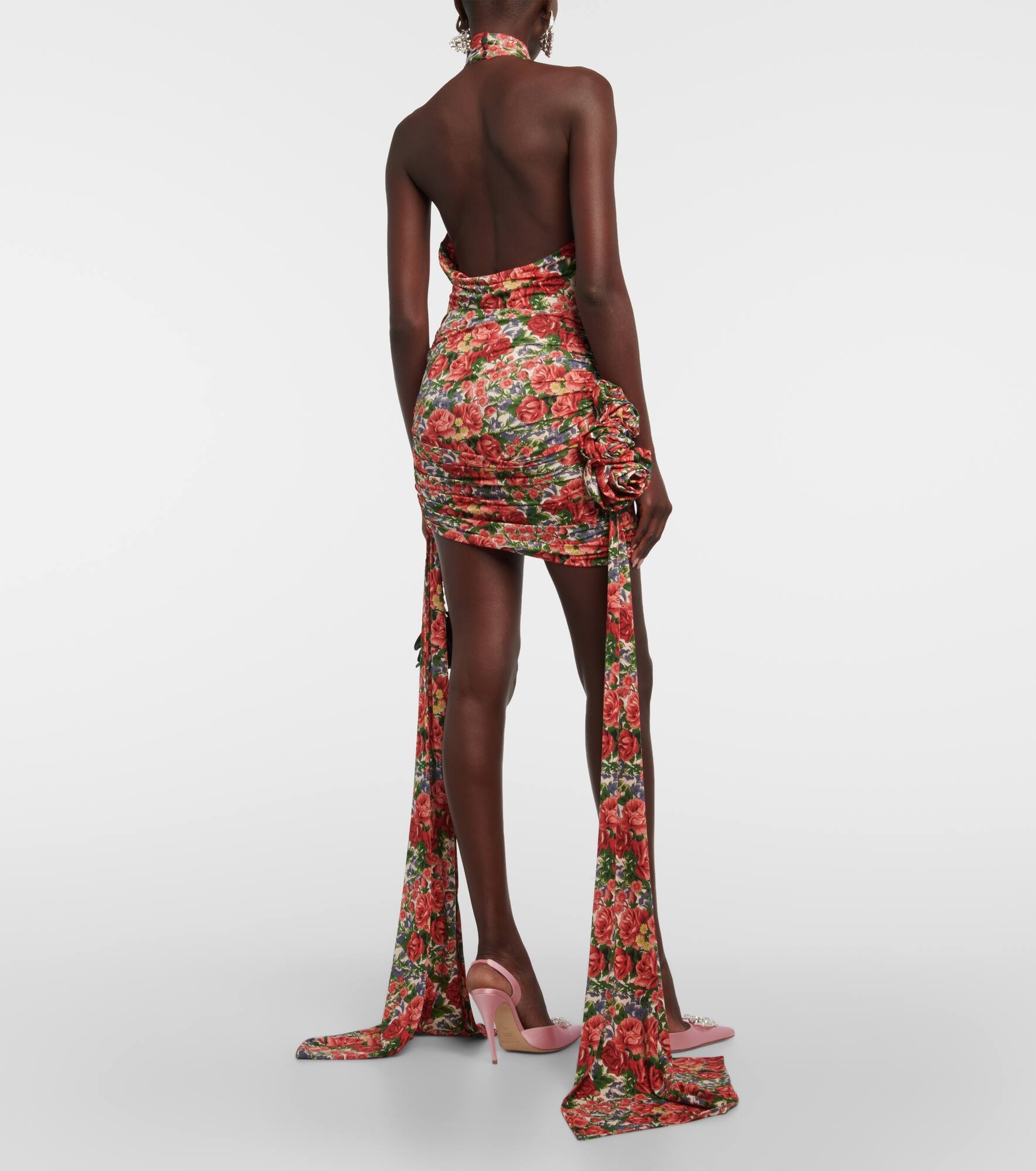 Floral draped miniskirt - 3
