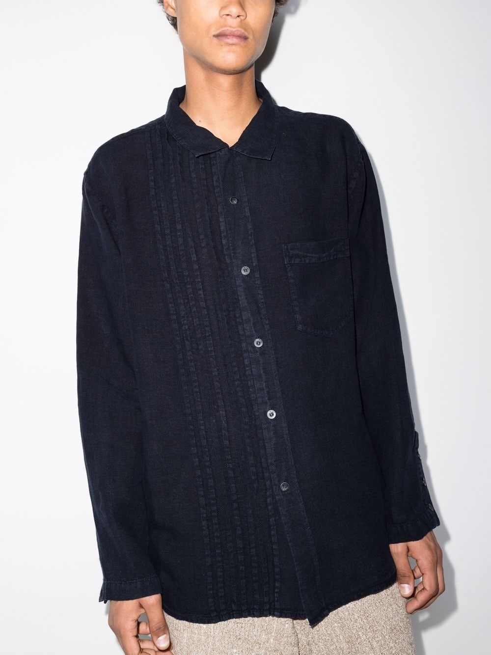 Tristan pleat-detail long-sleeve shirt - 2